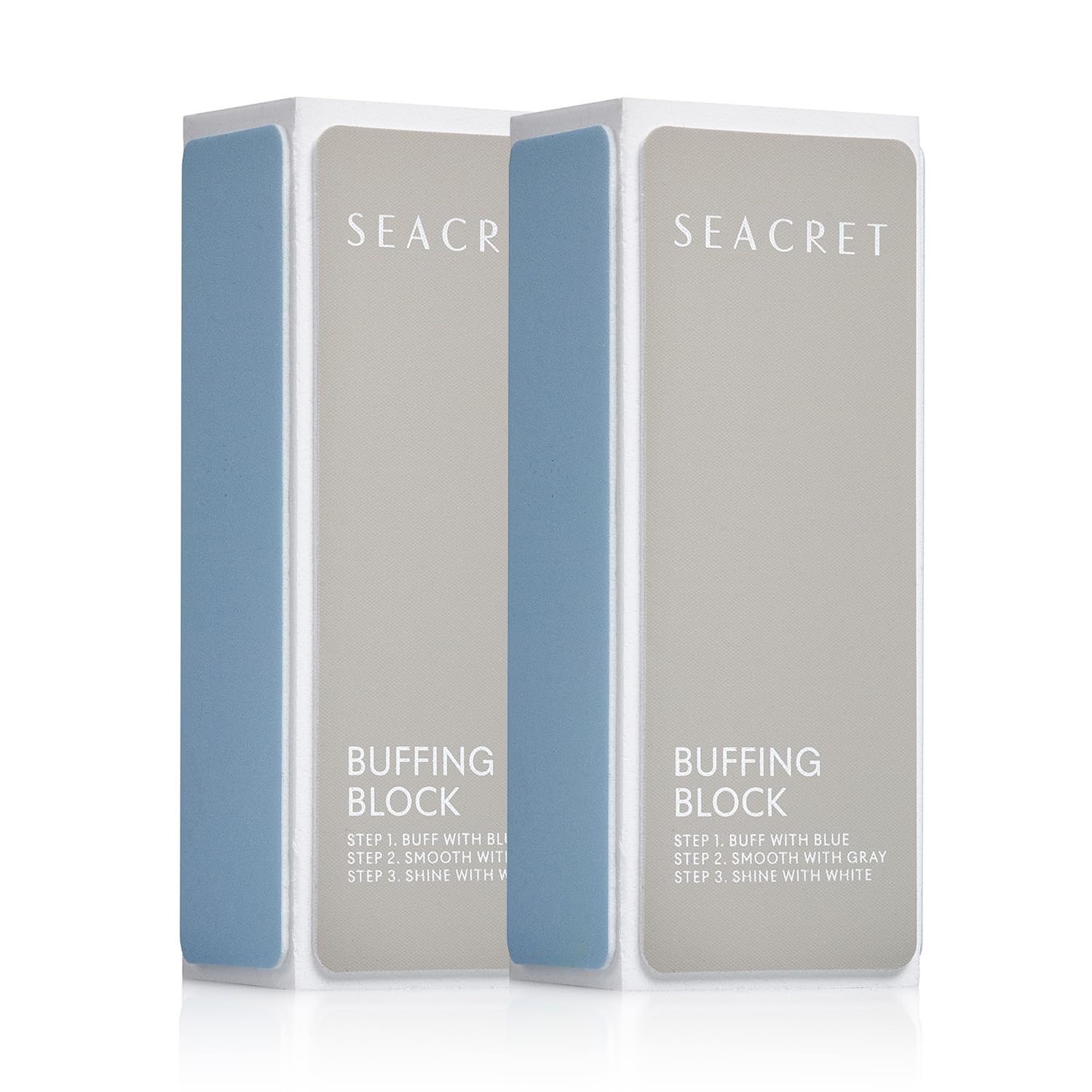 Tampon polissage SEACRET Minerals Professionnel, 3 voies, pour ongles nets et éclatants.