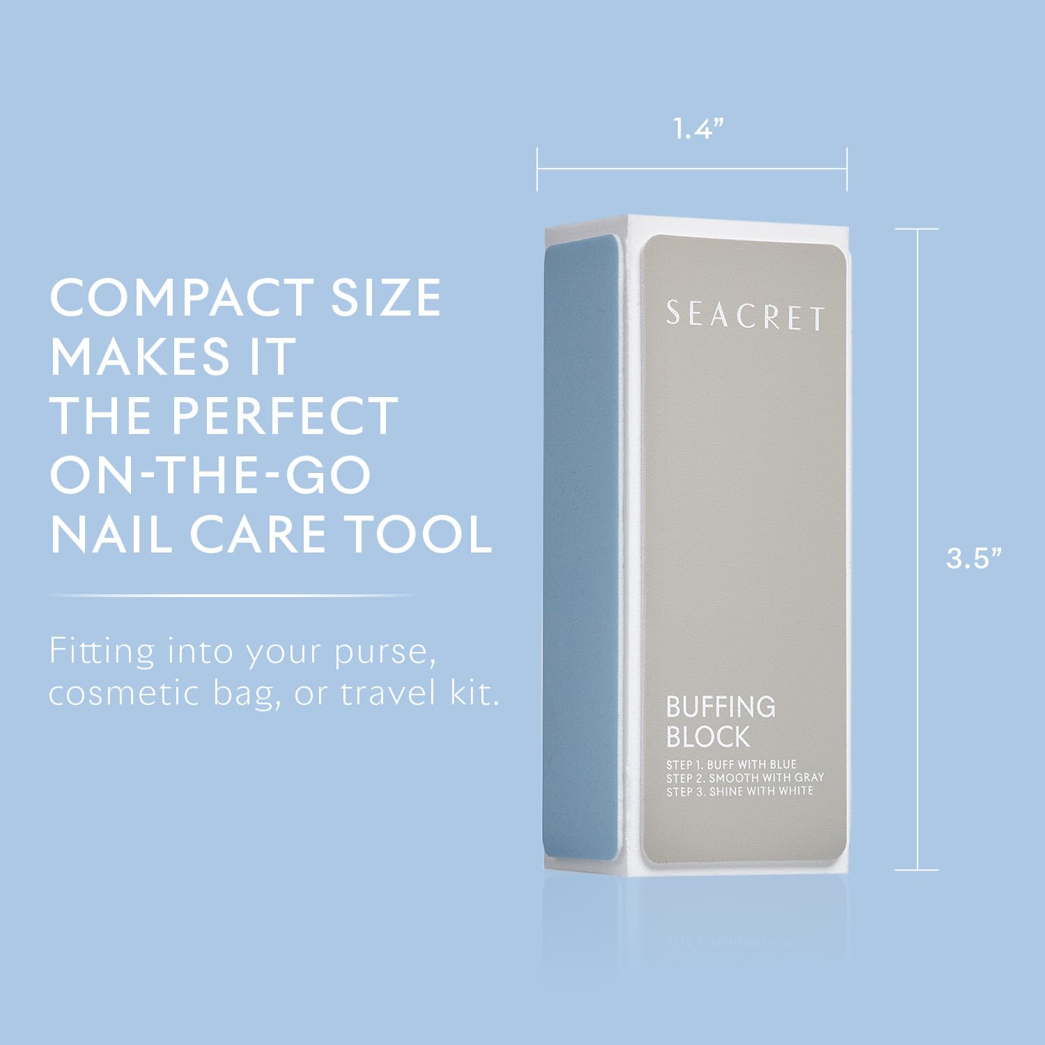 Tampon SEACRET Minerals Professionnel – étui inclus, rangement pratique.