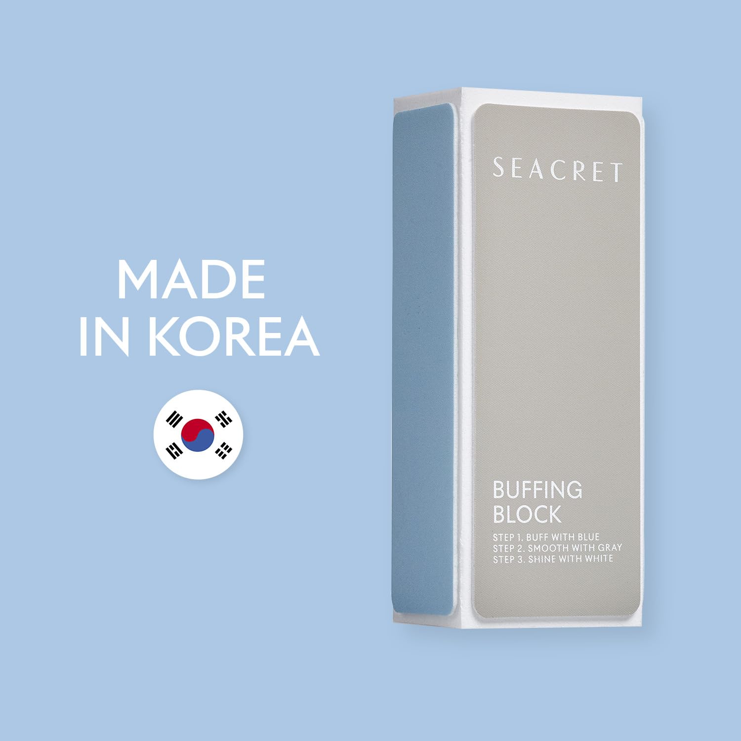 Tampon SEACRET Minerals Professionnel, usage quotidien pour ongles soignés.