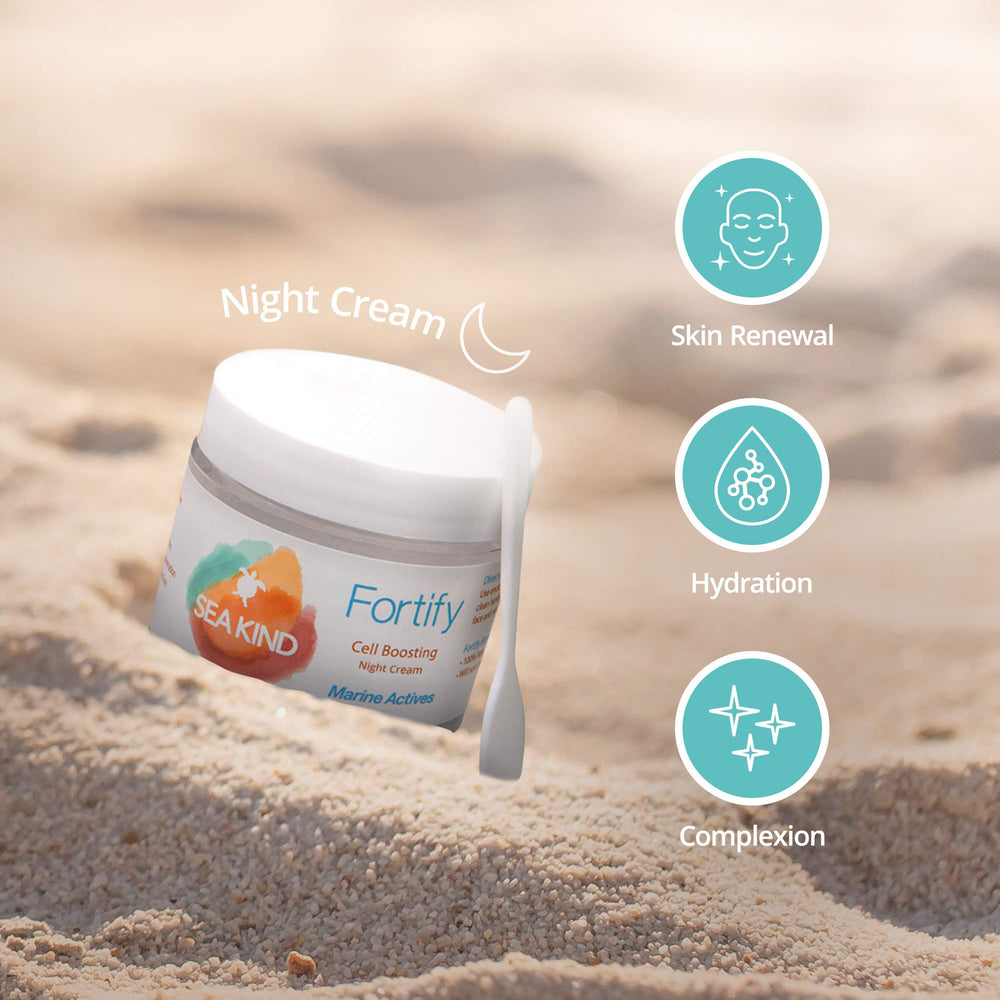 Sea Kind Actifs marins : hydratation en profondeur et protection nourrissante.