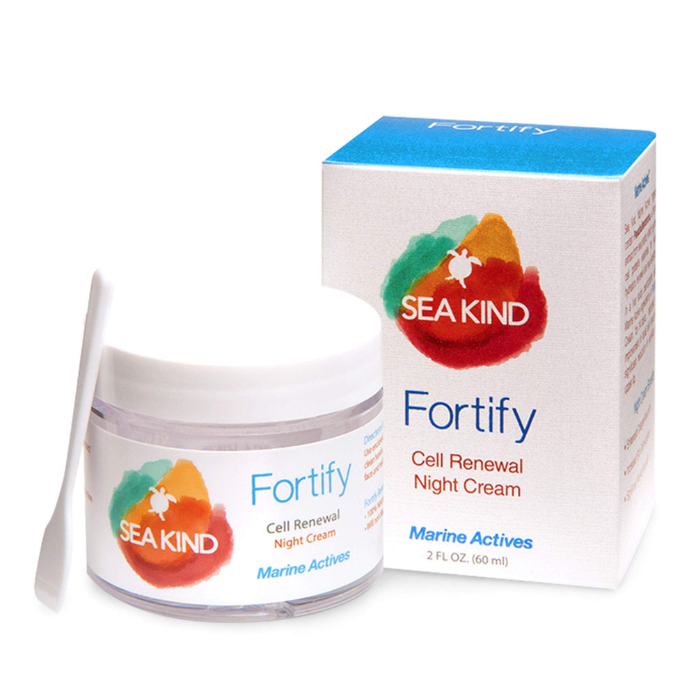 Sea Kind Crème Nuit Anti-âge : hydratation nocturne et renouvellement cellulaire.