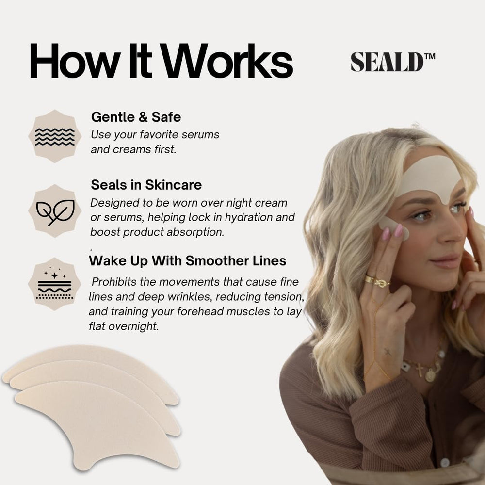 Application des patchs frontaux SEALD durant la nuit pour un lissage doux.