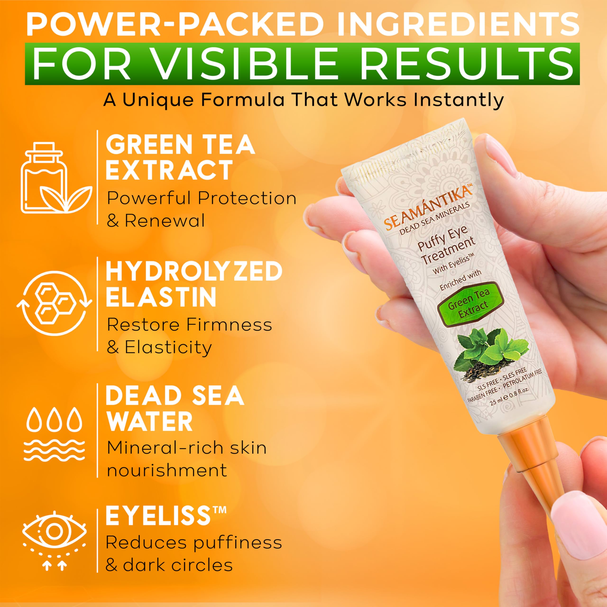 Crème yeux SEAMANTIKA – absorption rapide sans résidu.