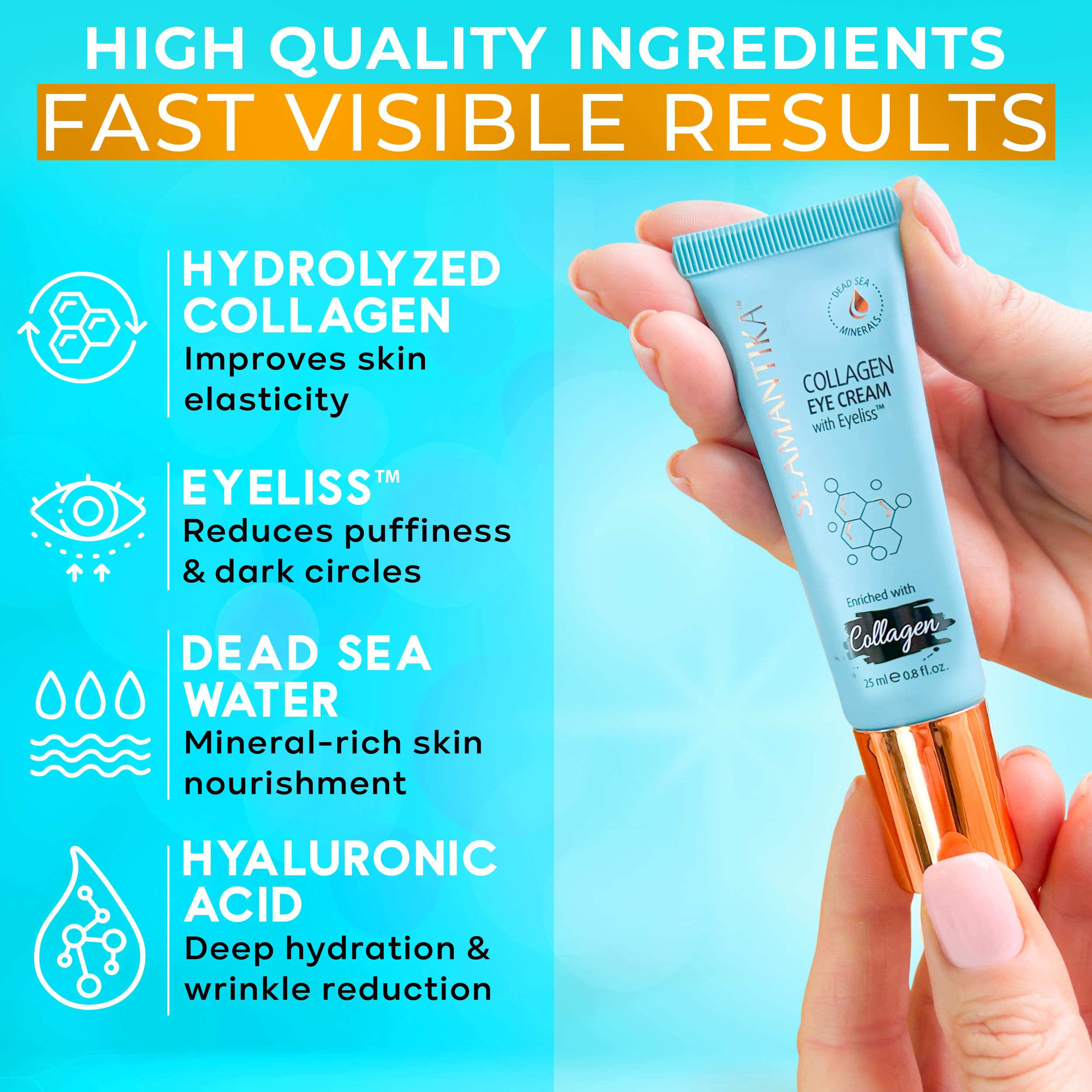 SEAMANTIKA formule hydratante à absorption rapide pour un regard frais.