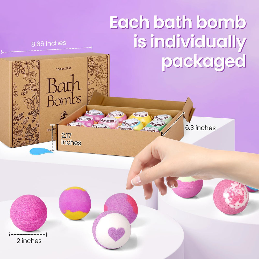 SeasonBliss Boules de bain emballage individuel préservant le parfum.