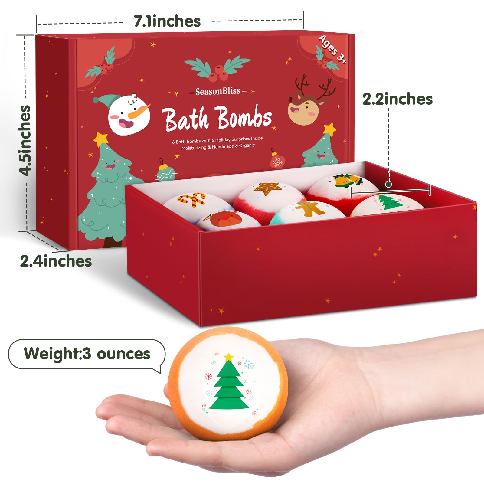 SeasonBliss coffret bain Noël enfants, cadeau festif prêt à offrir.
