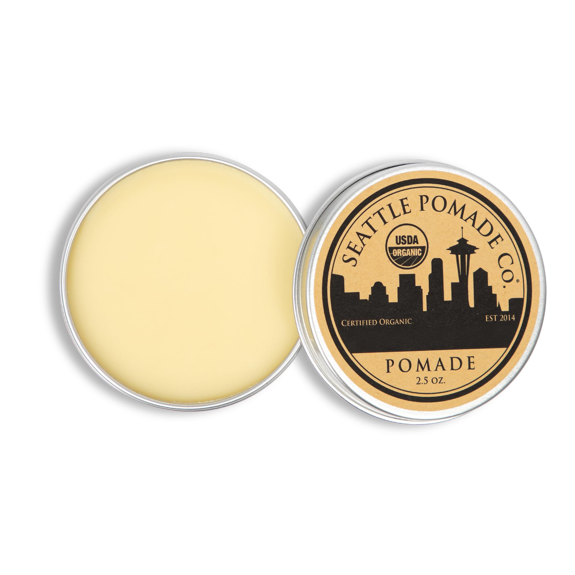 Seattle Pomade Co. brillance naturelle élevée sur les cheveux coiffés.