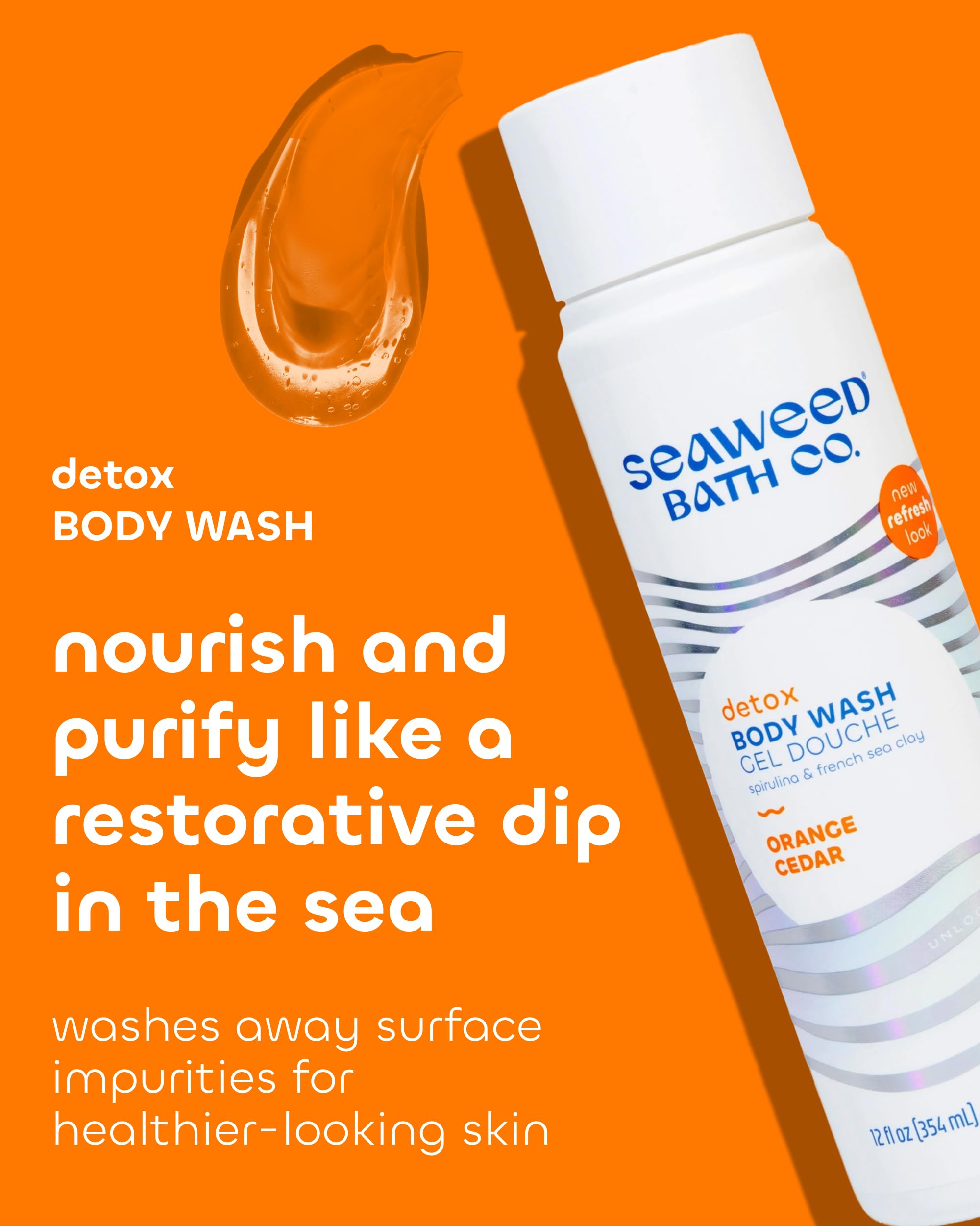 Seaweed Bath Co. Detox Orange-Cèdre – mousse riche et hydratante pour la douche