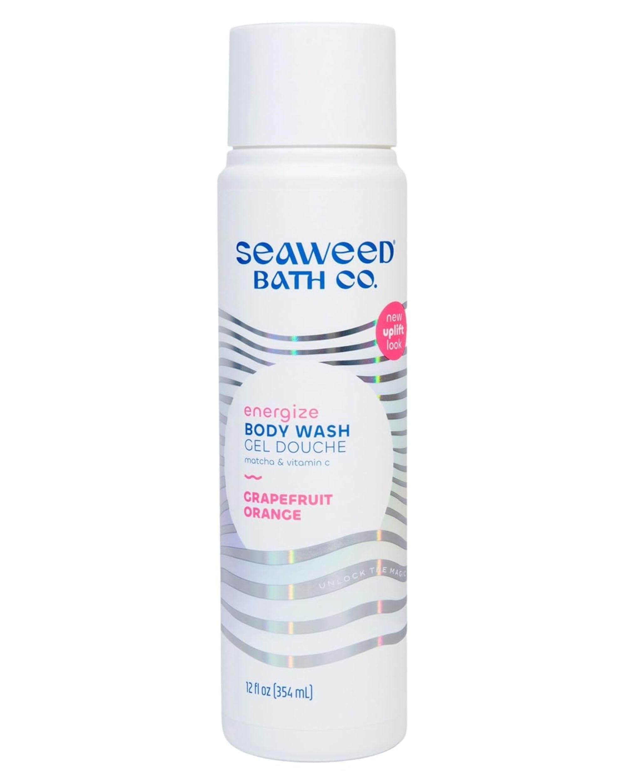 Seaweed Bath Co. Energize Douche – arôme pamplemousse-orange, éveil sensoriel dès la première mousse.