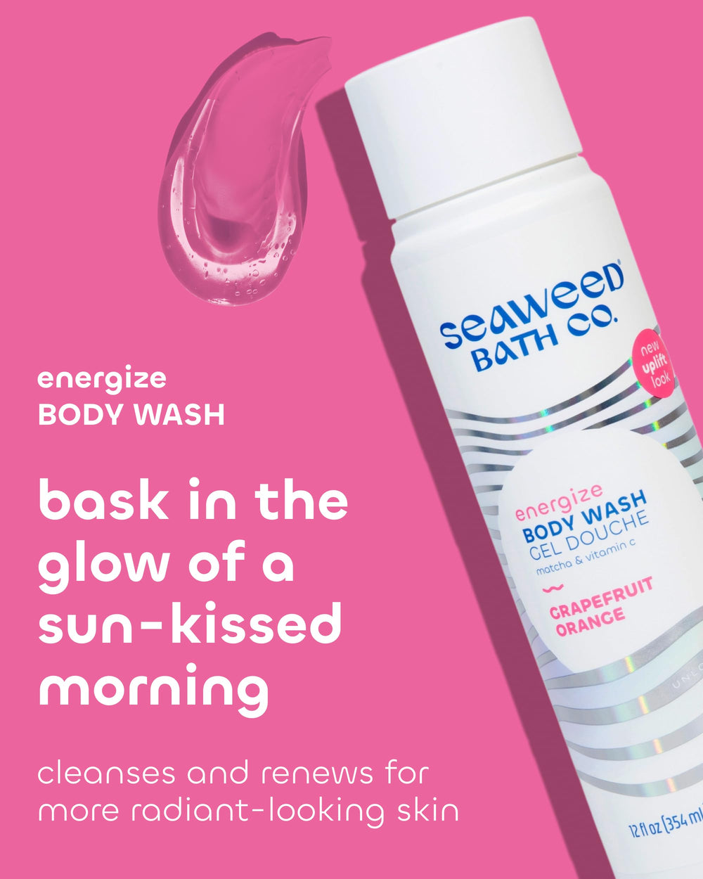 Seaweed Bath Co. Energize Douche – texture mousse riche pour une hydratation légère.
