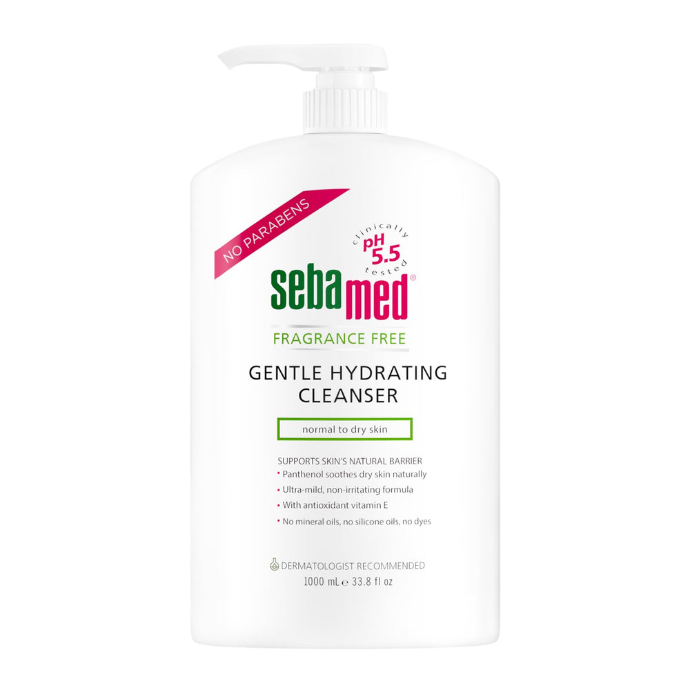 SEBAMED Bouteille-pompe sans parfum, hydratation douce pour peaux sensibles.