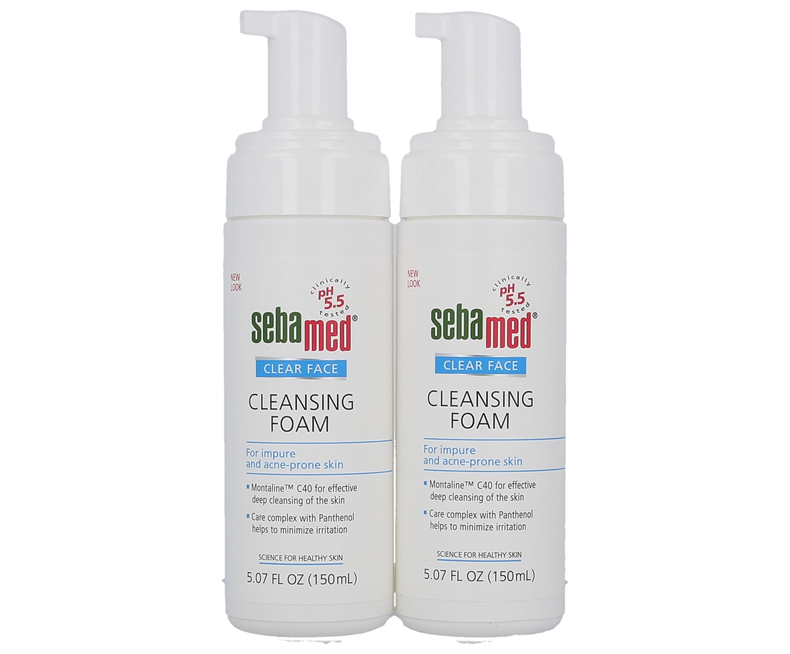 sebamed-clear-face-bouteille-mousse: nettoyage quotidien en douceur pour peau grasse.
