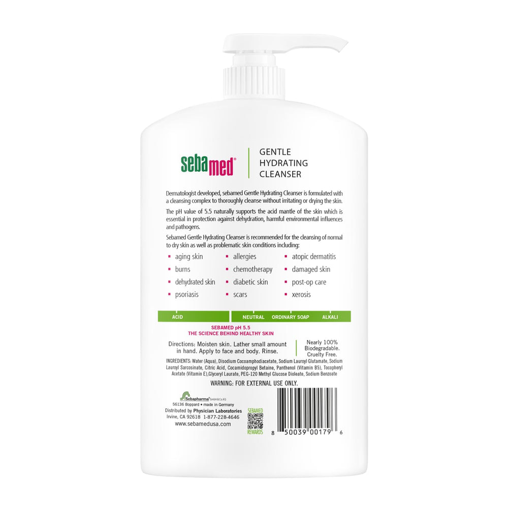 SEBAMED Etiquette sans parfum, image produit épuré pour routine visage.
