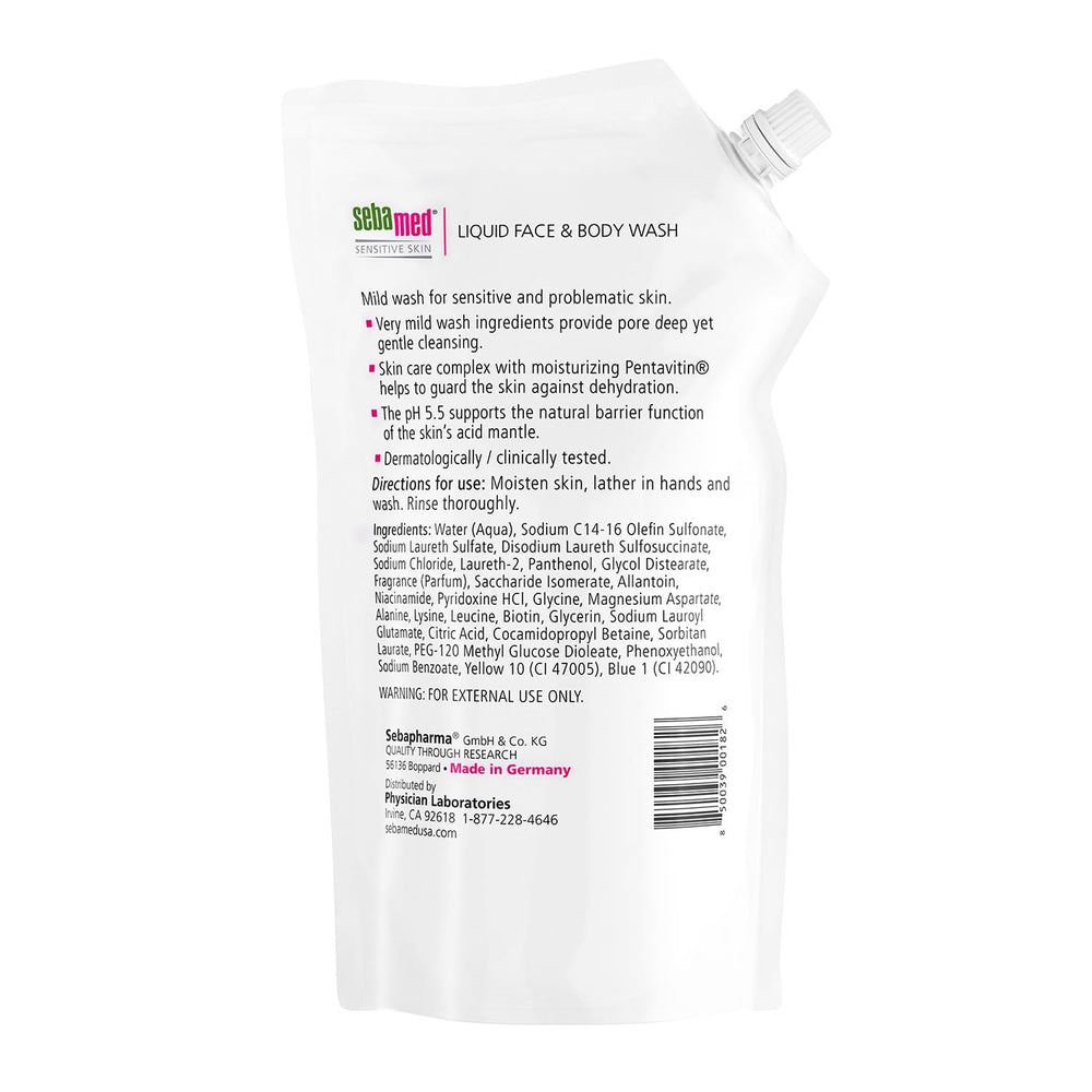 SEBAMED lave-visage-douceur, mousse légère adaptée à peau sensible.