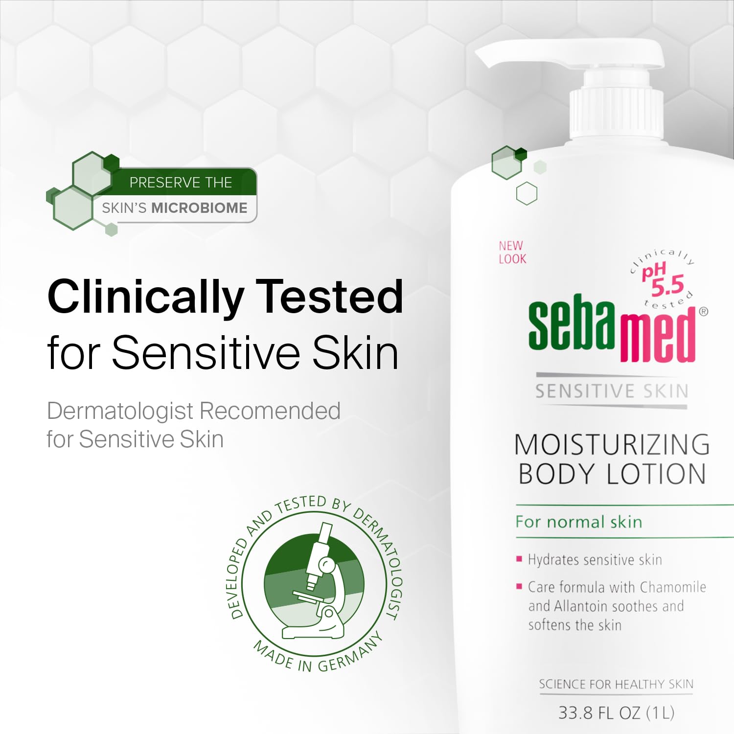 SEBAMED soin quotidien, peau hydratée et apaisée après application.