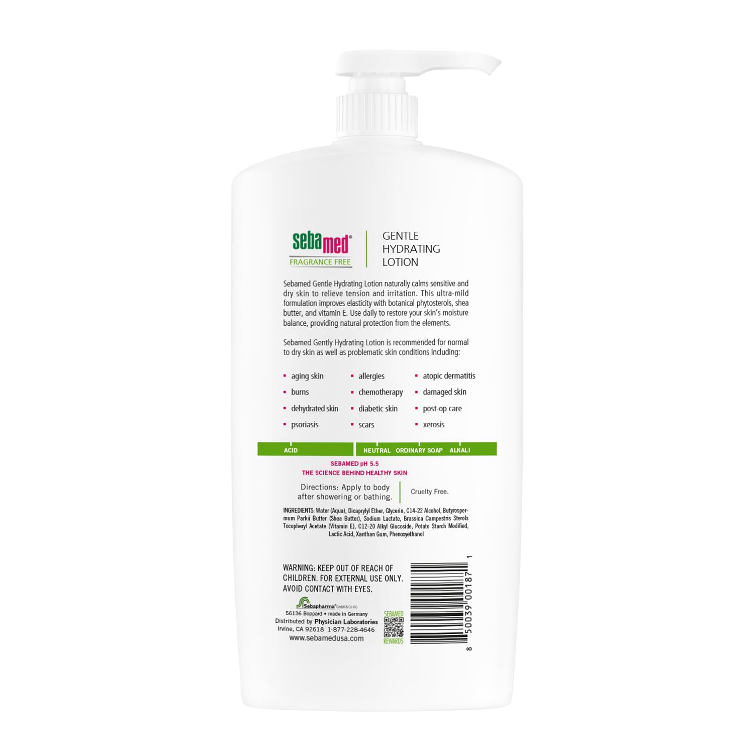 Texture crème hydratante SEBAMED, modèle de texture légère prête à l’emploi.