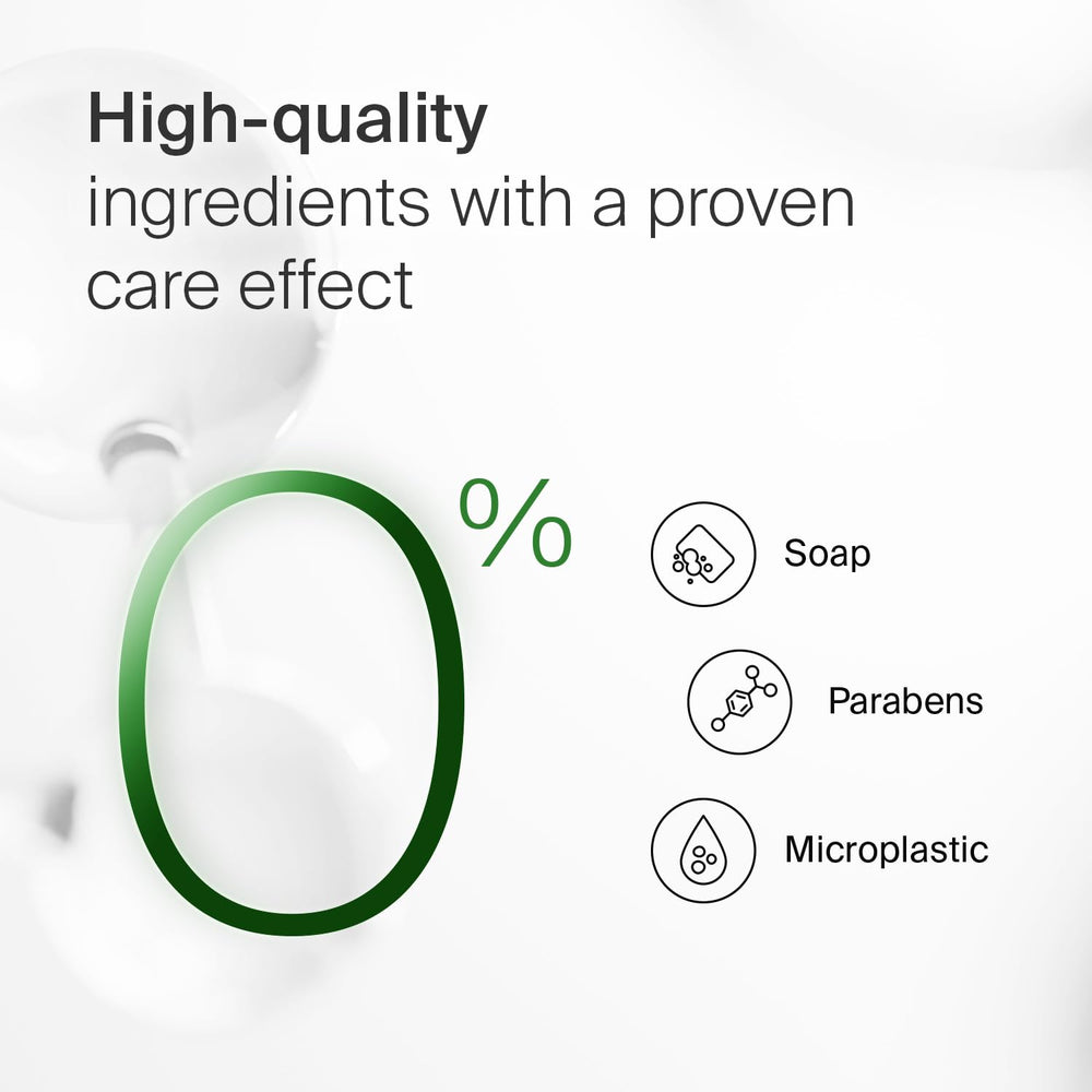Utilisation sous la douche: peau hydratée après lavage.