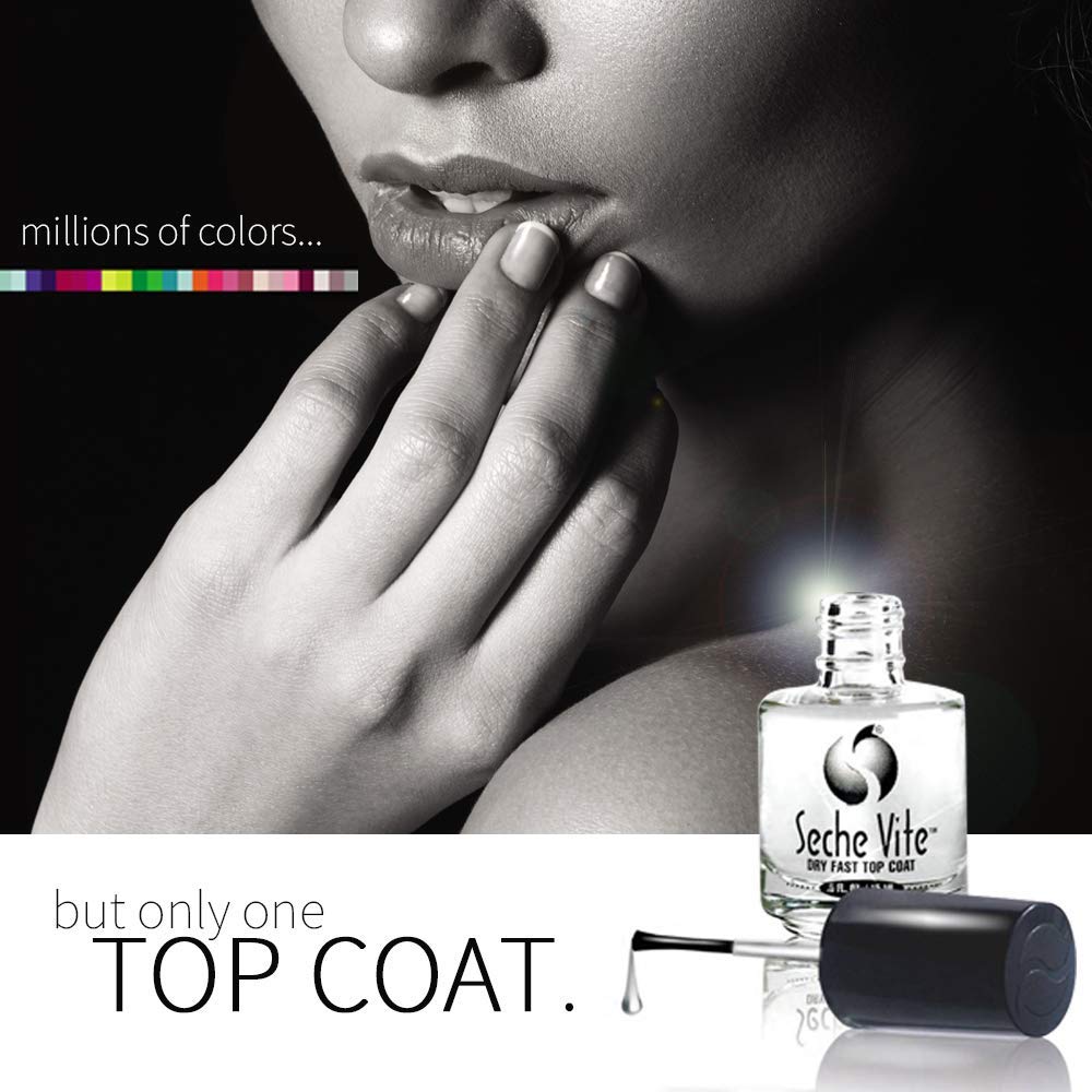 Seche Vite Couche Supérieure offre une brillance durable et une finition lisse.