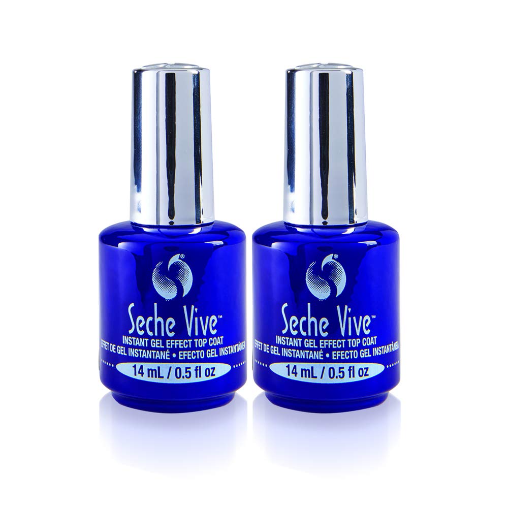 Seche Vive bottle close-up showing gel-like shine without lamp