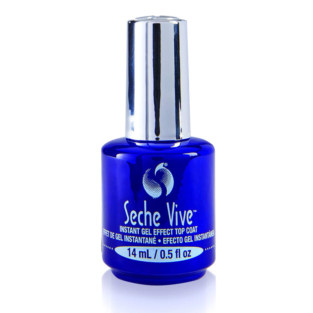Seche Vive Gel Effect Top Coat en bouteille, brillance durable sans lampe