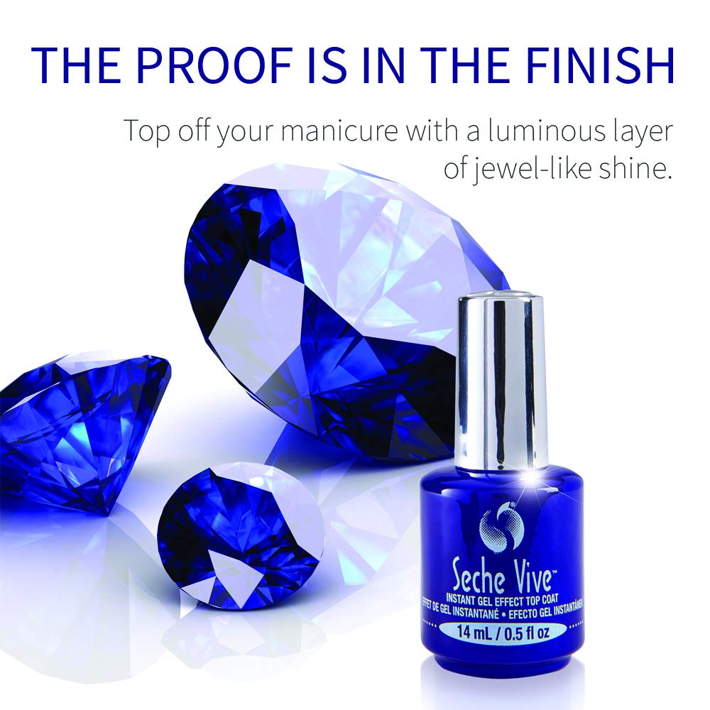 Seche Vive Gel Effect Top Coat brillance longue duree, ongles impeccables