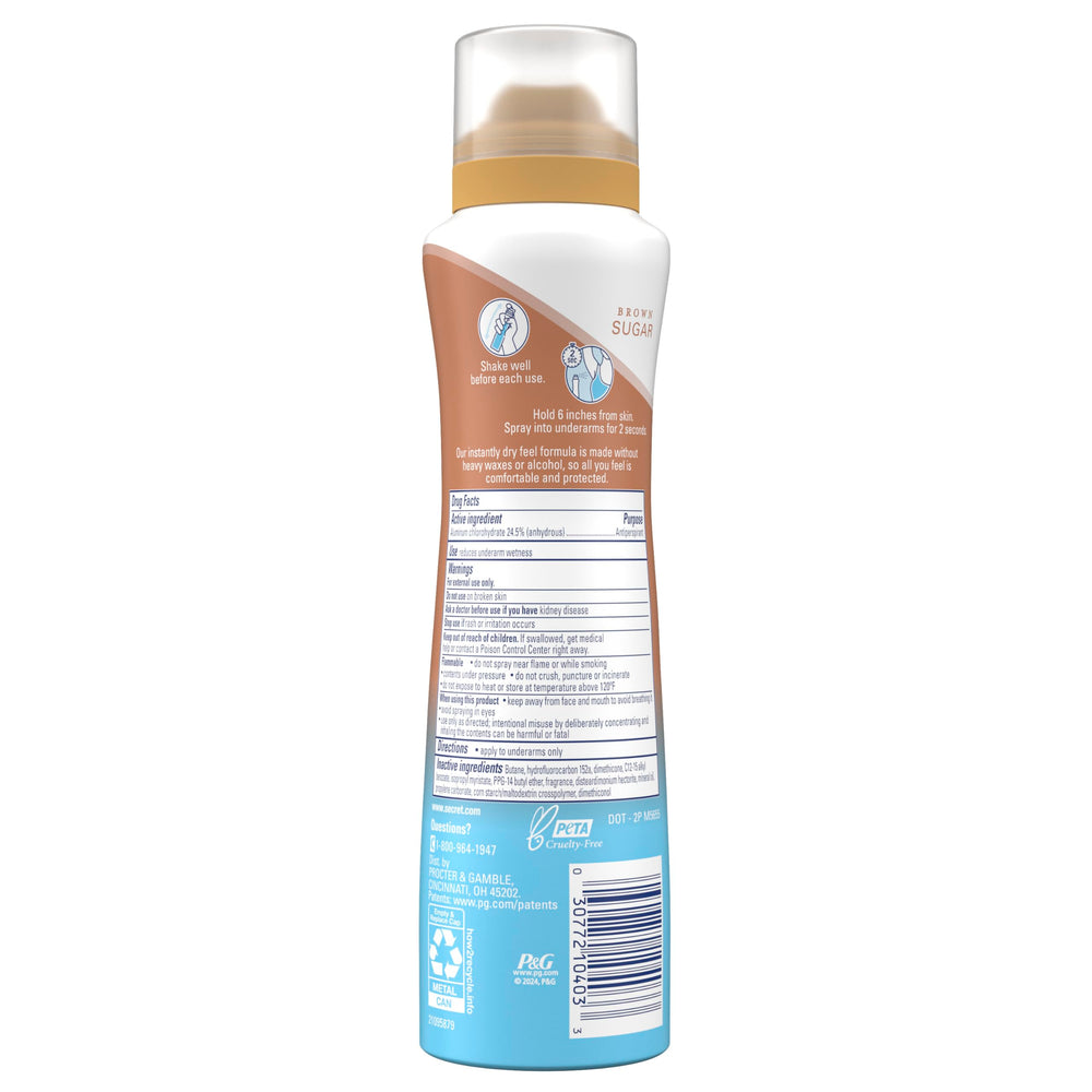 Secret déodorant aérosol sec – sans alcool ni cires lourdes, douceur assurée.