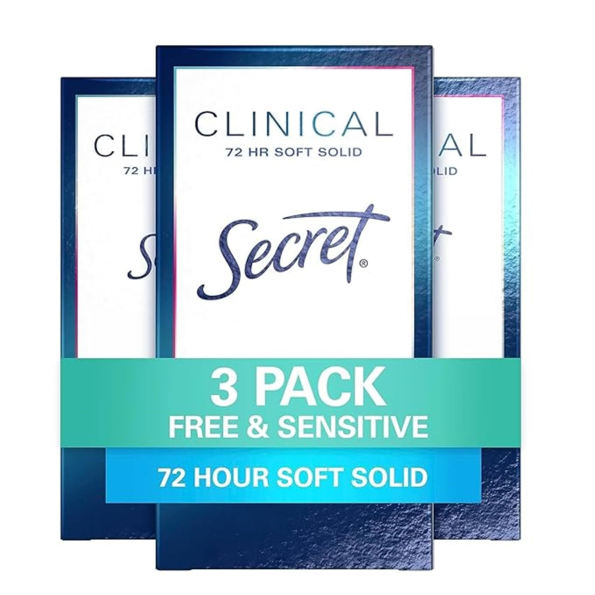 Secret antiperspirant clinical-strength bouteille en gros plan, démontrant la protection possible.
