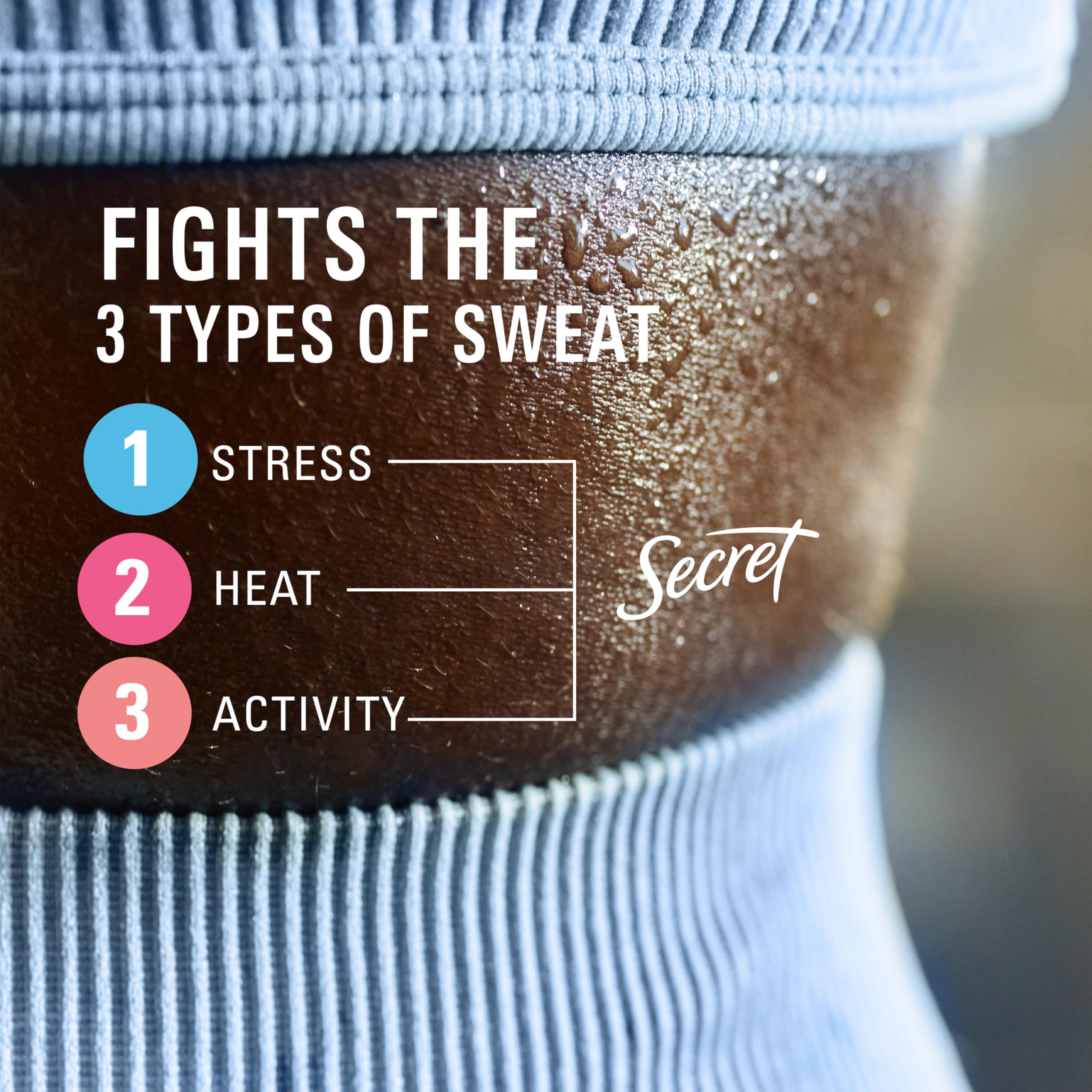 Secret antiperspirant clinique, lutte contre la transpiration liée au stress.