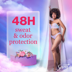 Parfum Rose Sauvage et huile argan sur Secret aerosol sec.