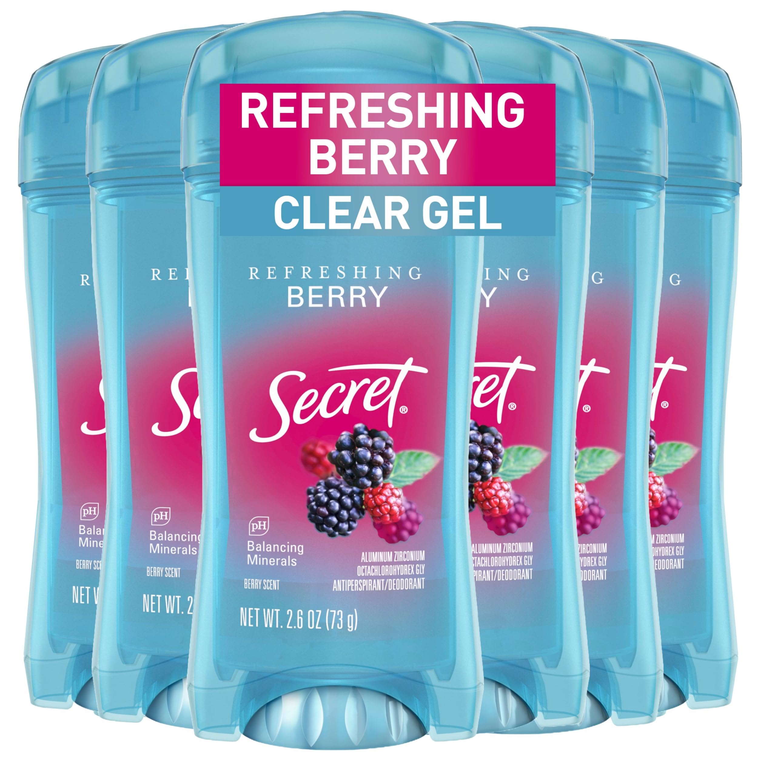 Secret Fresh déodorant femme, bouteille gel clair, fraîcheur instantanée et protection durable.