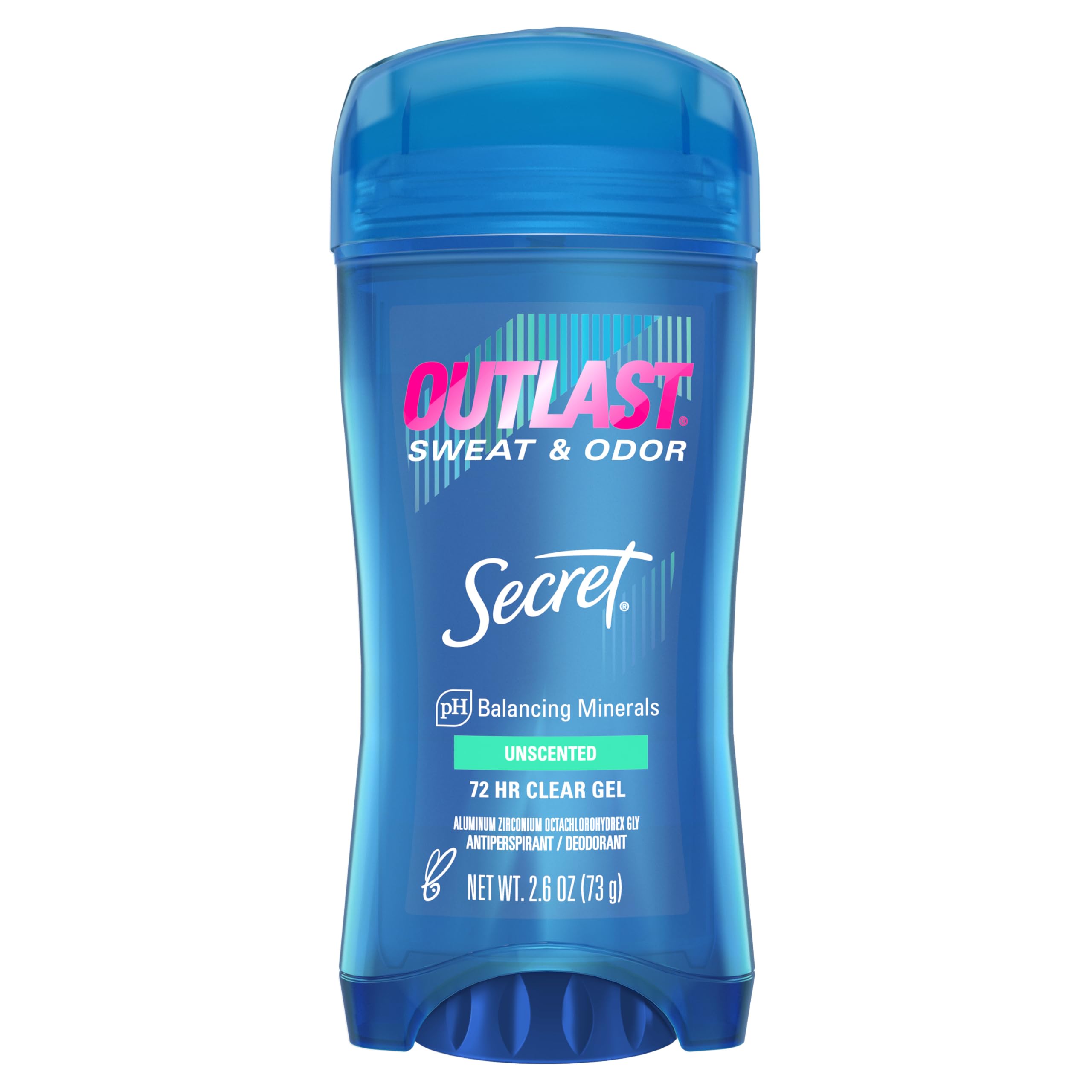 Secret Outlast – bouteille transparente montrant le gel clair pour une protection durable.