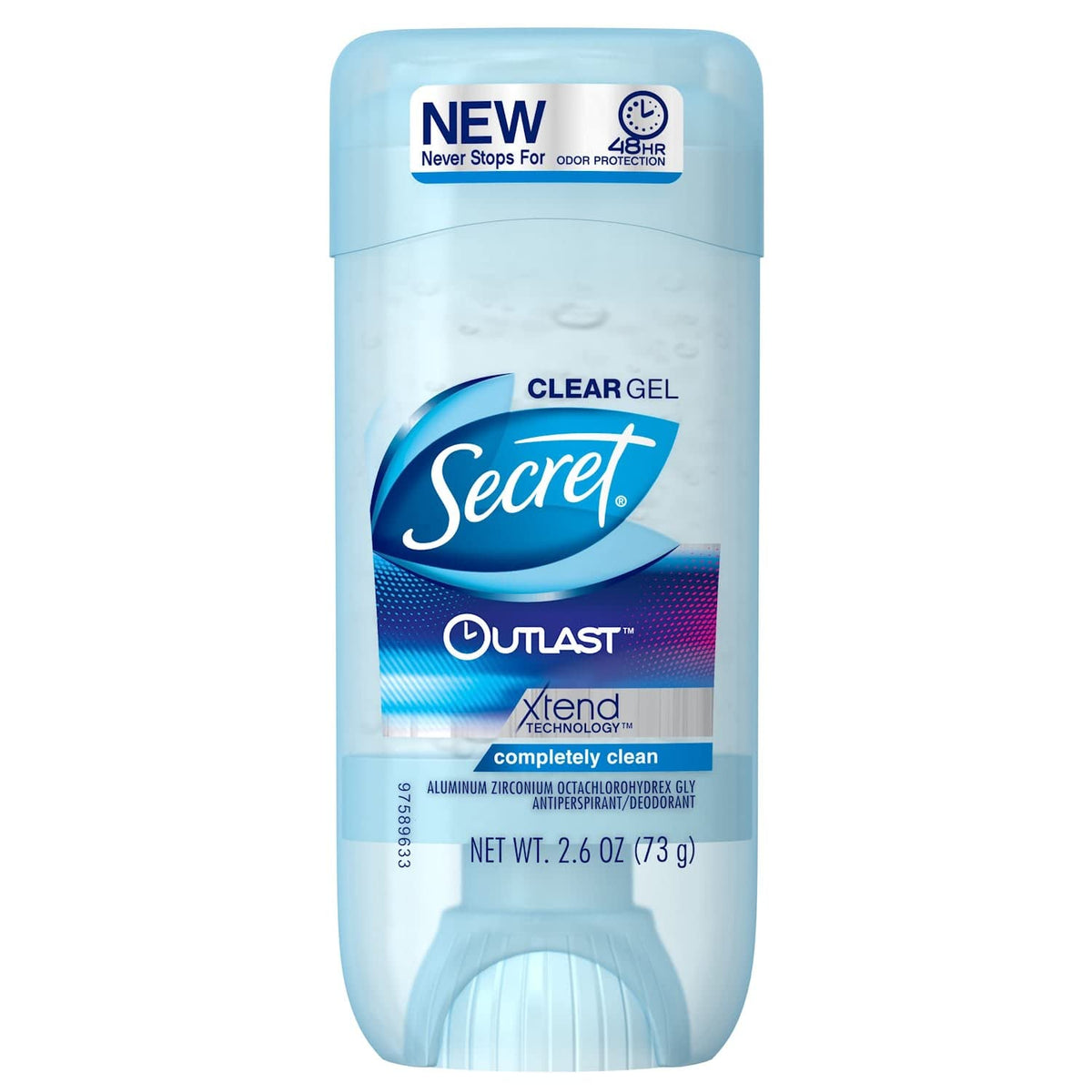Secret Outlast Gel antitranspirant – bouteille claire pour une application discrète et efficace.