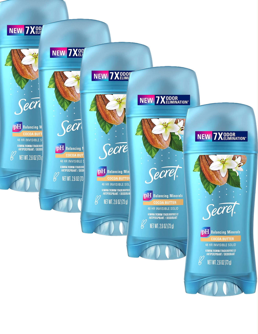 Secret Scent Expressions déodorant solide invisible au beurre de cacao, application discrète toute la journée.