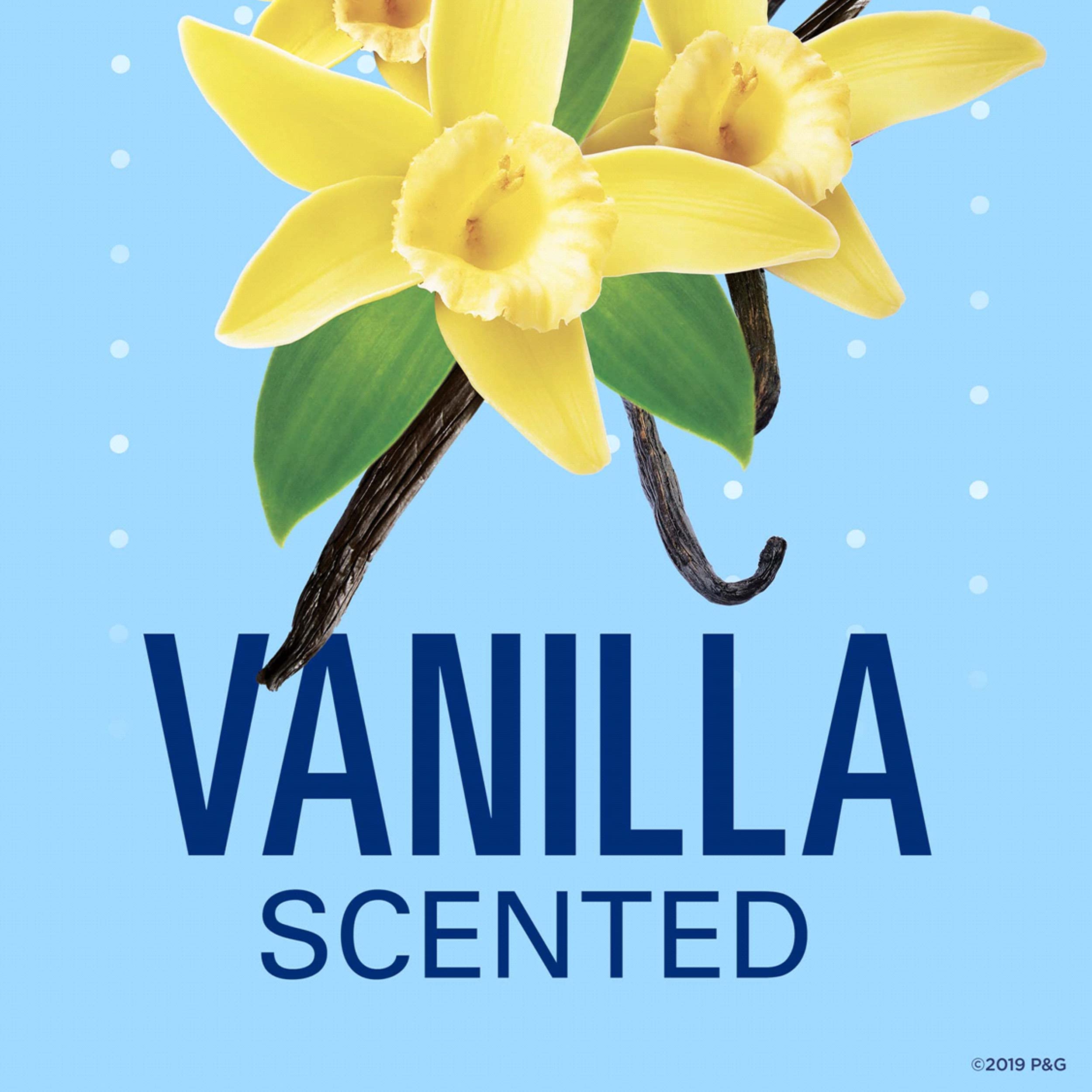 Vanilla scent adds warm, approachable fragrance for everyday activities.