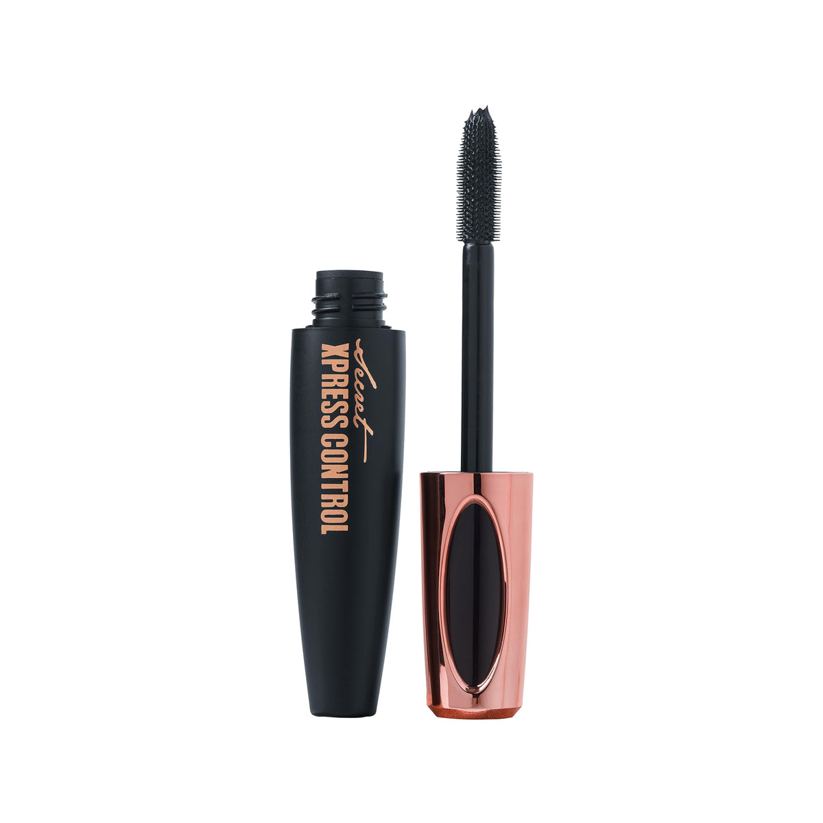 Secret Xpress Control Mascara 4D: fibres de soie pour longueur spectaculaire et douceur des cils.