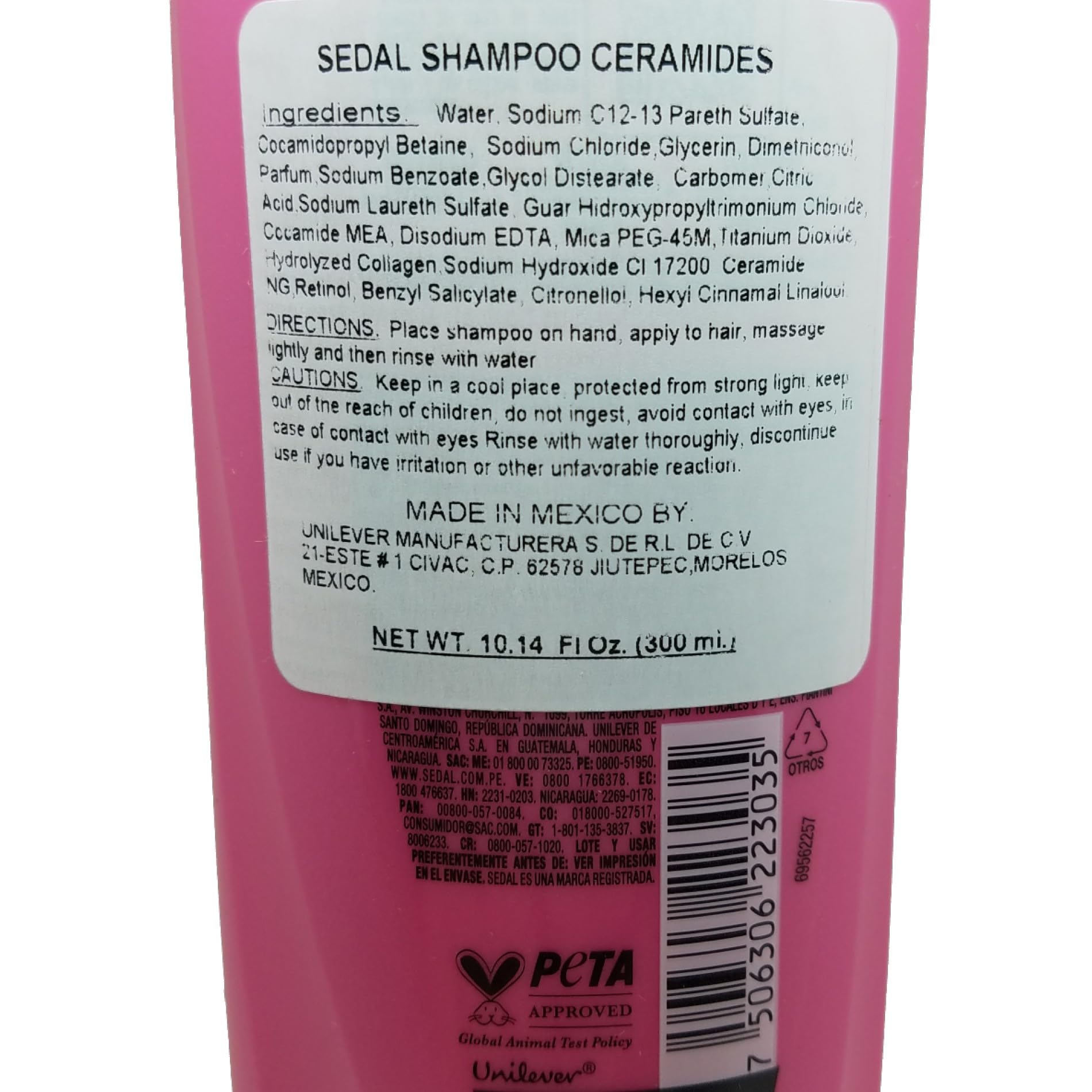 Sedal Shampoing Céramides – cheveux brillants et forts après lavage.