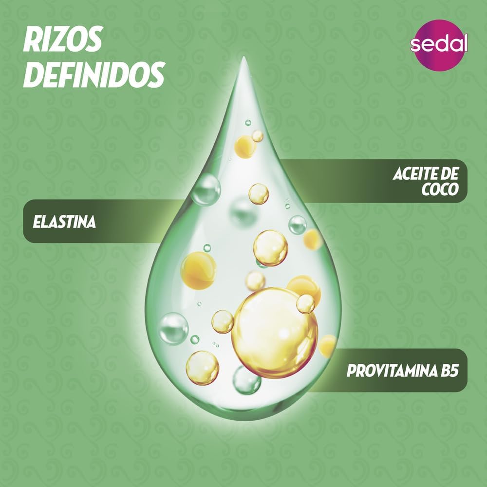 Sedal Ingrédients: coco, provitamine B5, elastine pour définition et douceur.