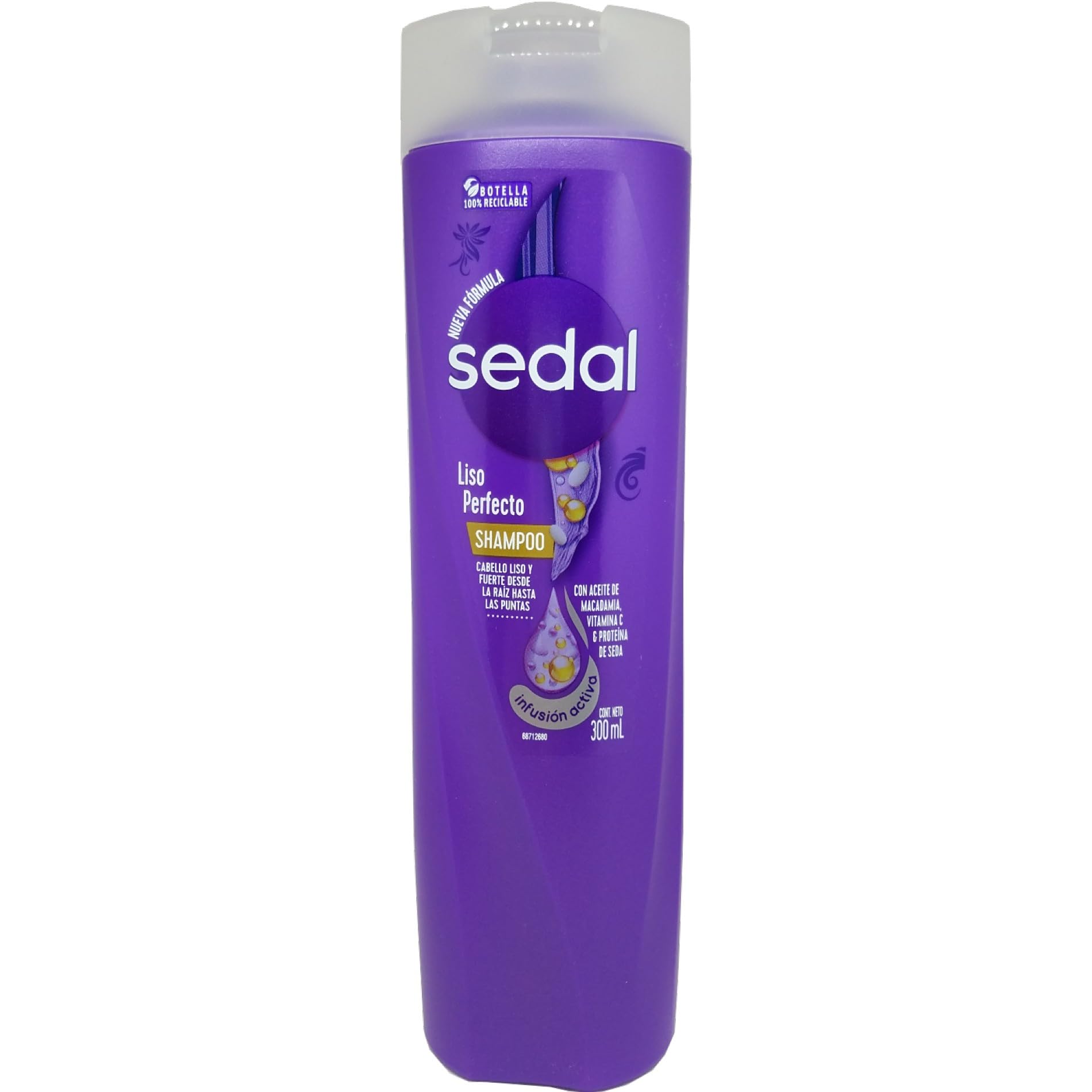 Sedal Liso Perfecto Shampoo 340 ml — bouteille, lissage et contrôle des frisottis.