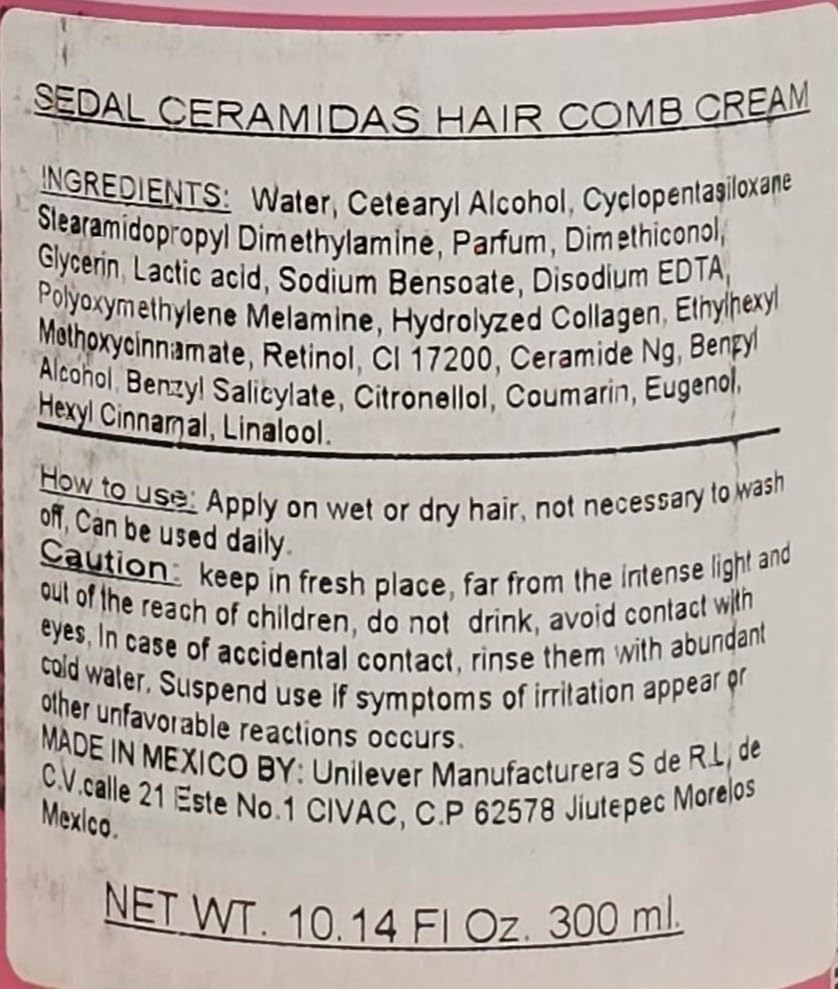 Sedal S.O.S. Ceramides application-facile 300 ml, coiffage rapide et fini naturel.