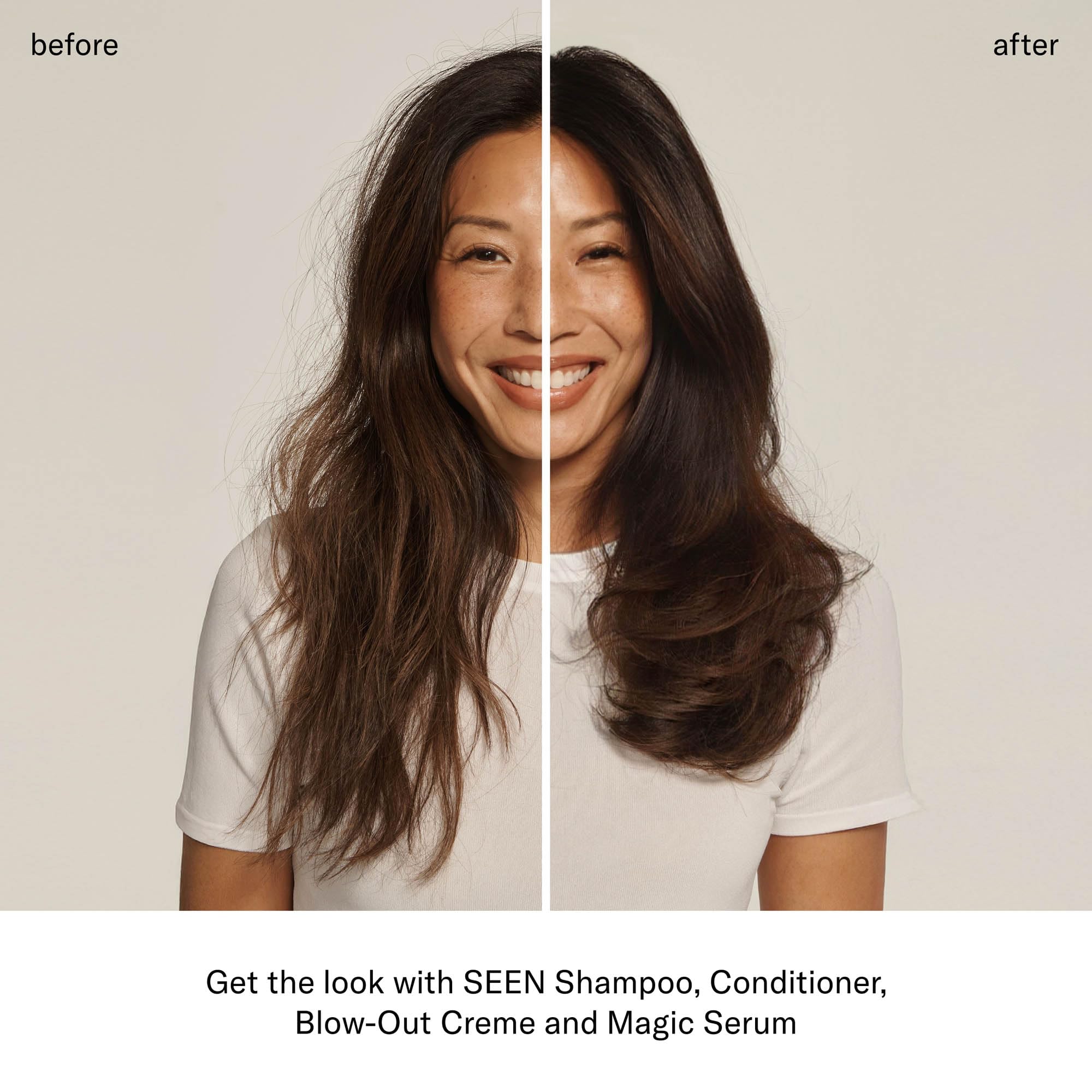 Application du conditionneur SEEN Sans Parfum sur les longueurs et pointes.