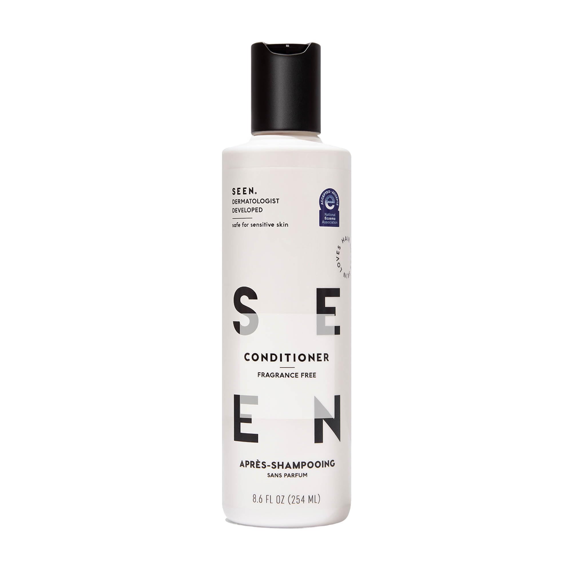SEEN Conditionneur Sans Parfum – flacon élégant prêt pour soin capillaire non comédogène.