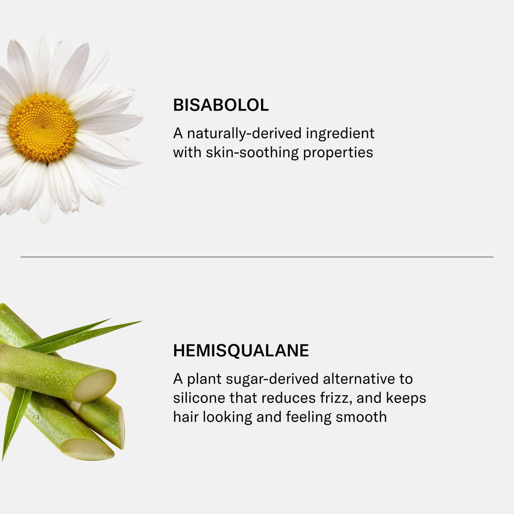 Ingrédients clés: bisabolol apaisant et sucre végétal anti-frisottis.