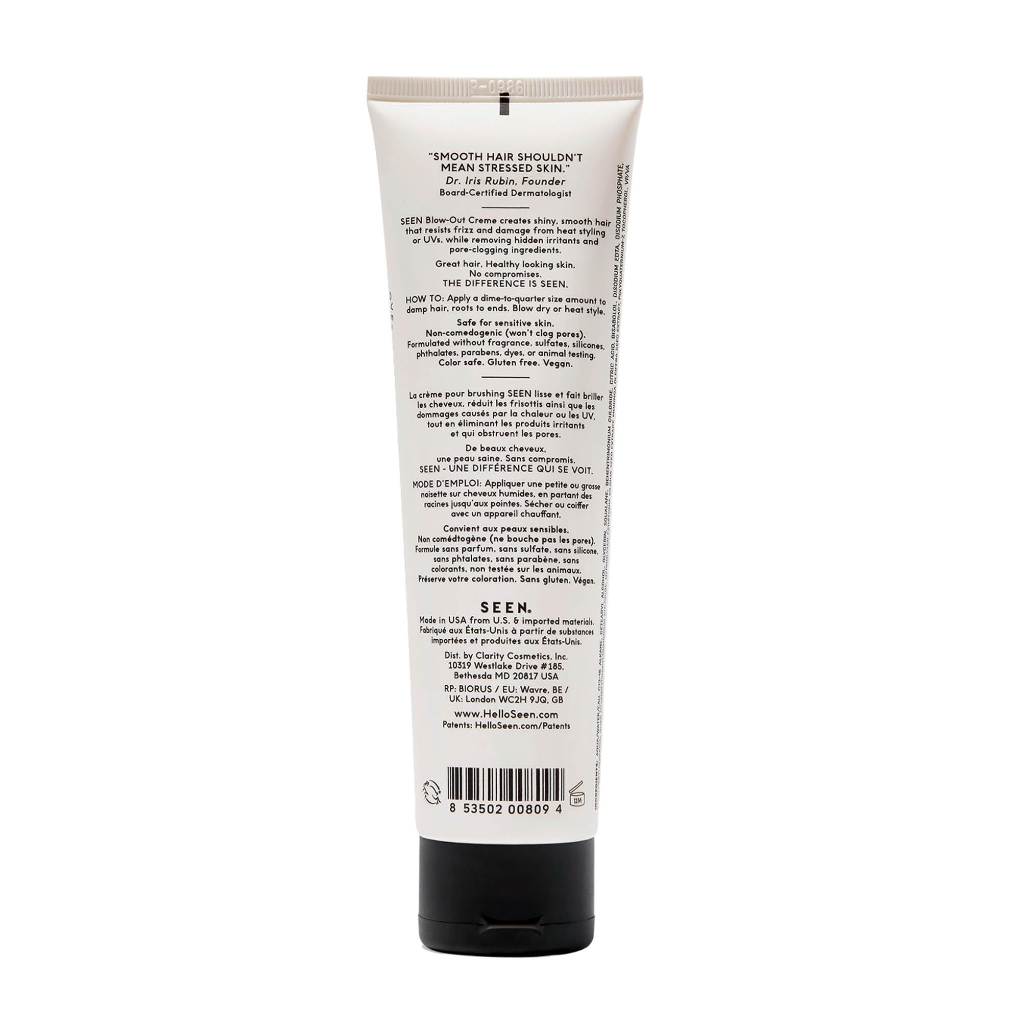 SEEN Crème volimisante sans parfum sur pompe, soin doux pour peaux sensibles.