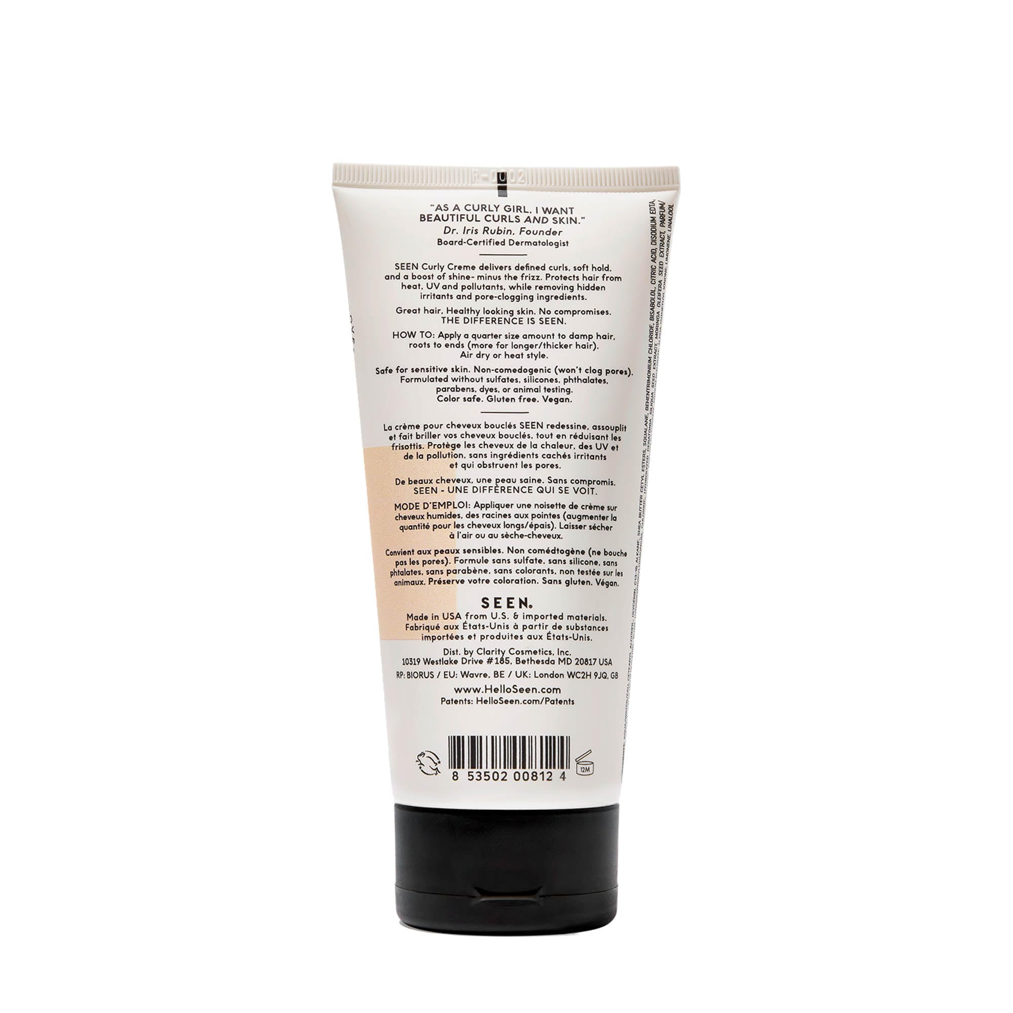 Texture onctueuse de SEEN Curly Creme prête à définir les boucles.