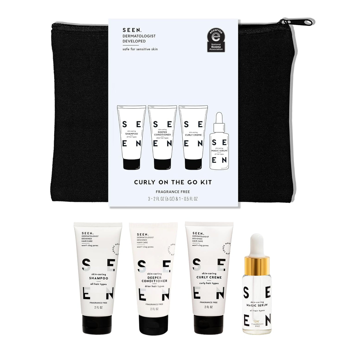 SEEN Curly On The Go Kit – Shampoing: nettoie en douceur et respecte les boucles.