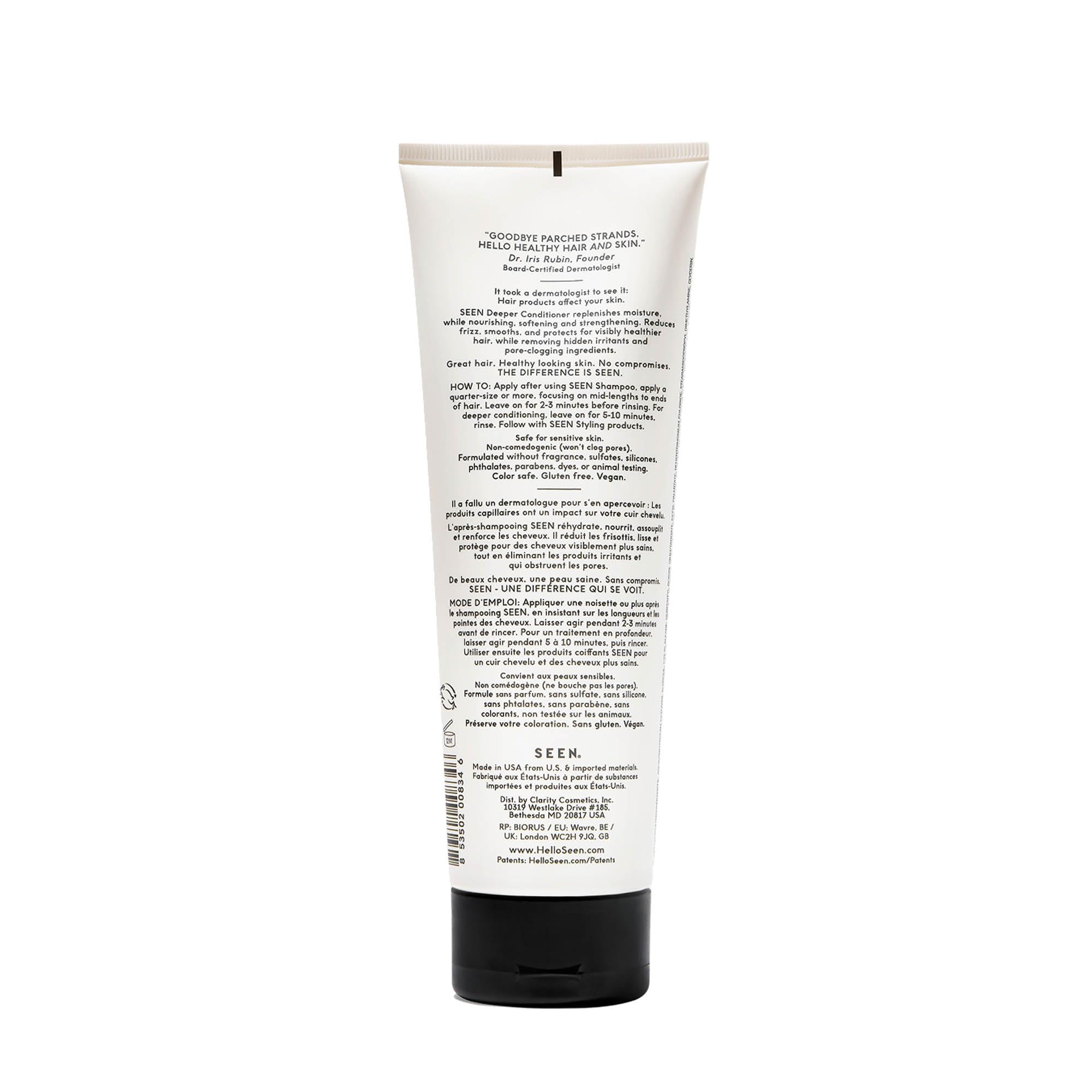 SEEN Deeper Conditioner – texture crème légère démêle et lisse les cheveux