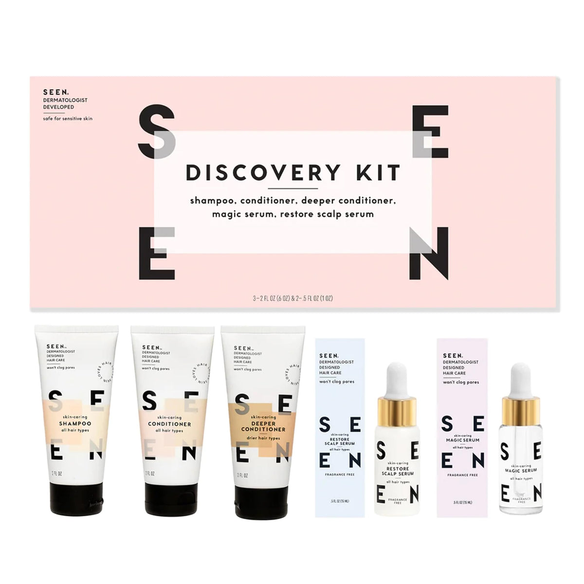 SEEN Shampoing mini du kit, mousse riche et lavage doux sans parfum.