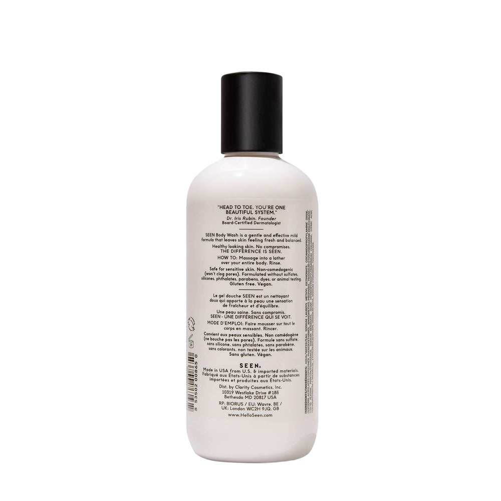 SEEN gel-douche mousse légère, texture onctueuse pour routine rapide.