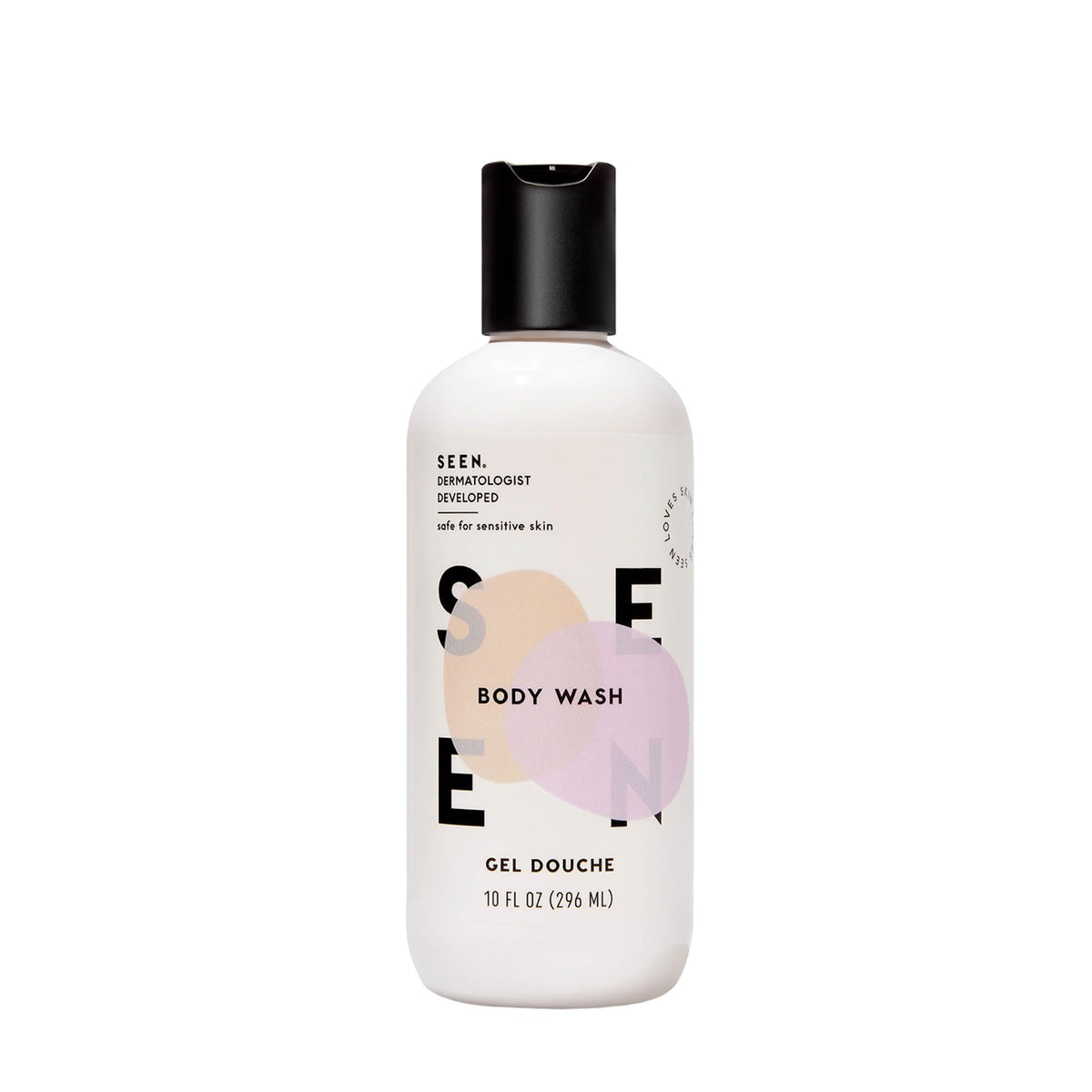 SEEN gel-douche parfumé, flacon élégant pour peau fraîche et douce.