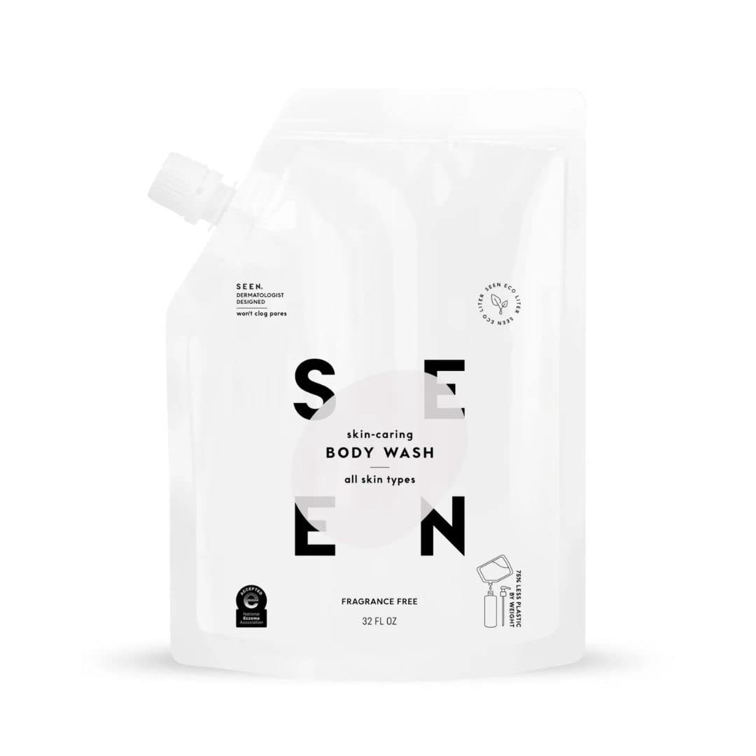 SEEN Gel Douche recharge éco en bouteille pour peau sensible